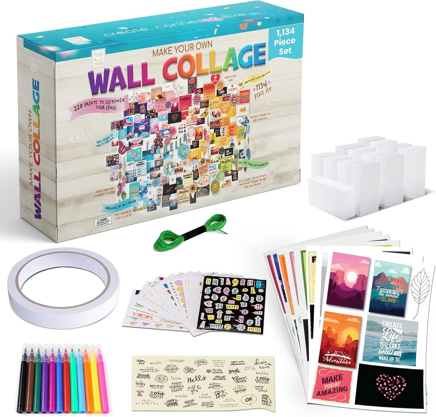 Hapinest DIY Wall Collage Kit with Stickers and Markers