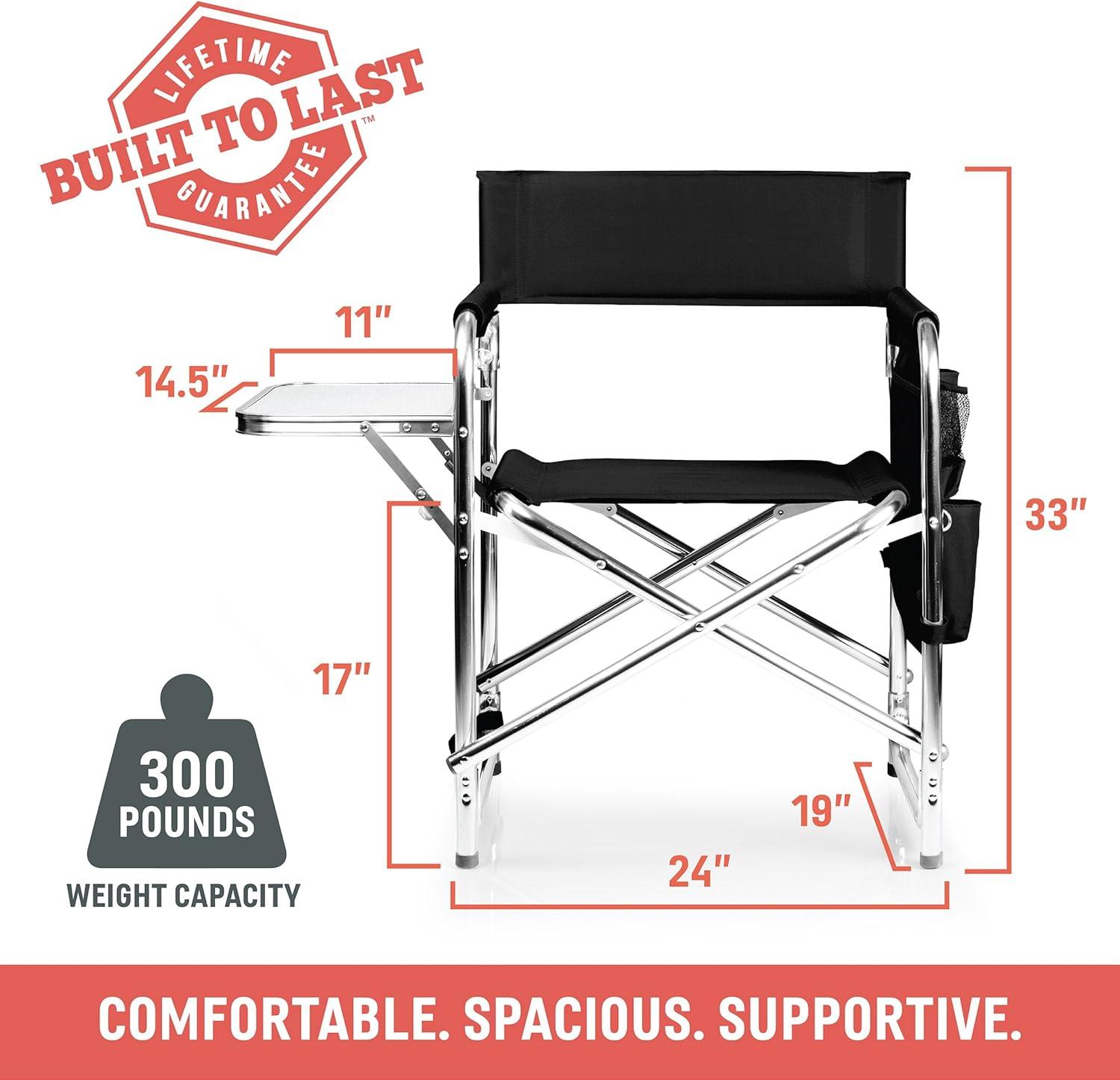 Sports Outdoor Portable Camp Chair with Side Table