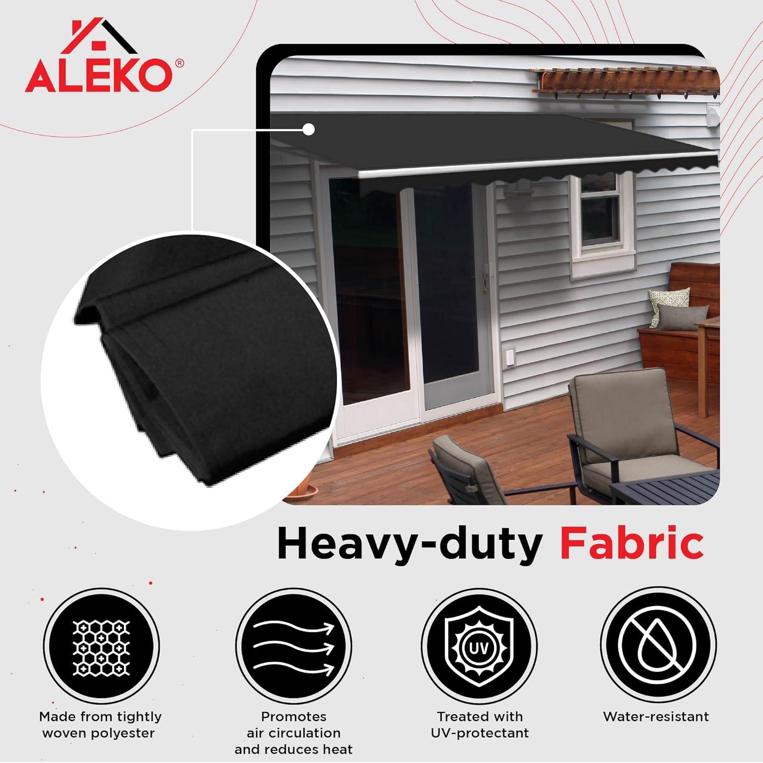 Black Polyester UV Resistant Patio Awning Fabric Replacement