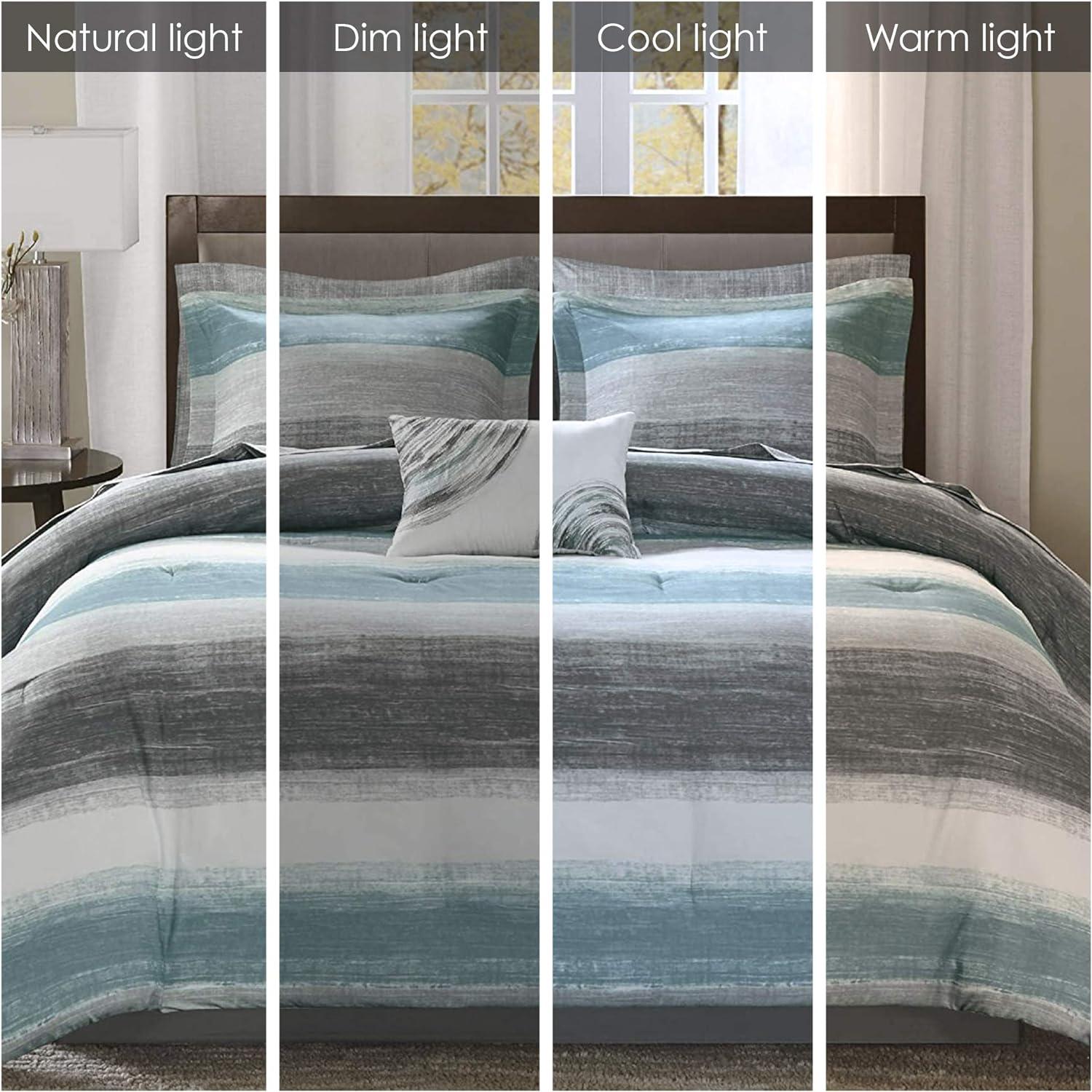 Saben Striped Comforter Set with Cotton Bed Sheets