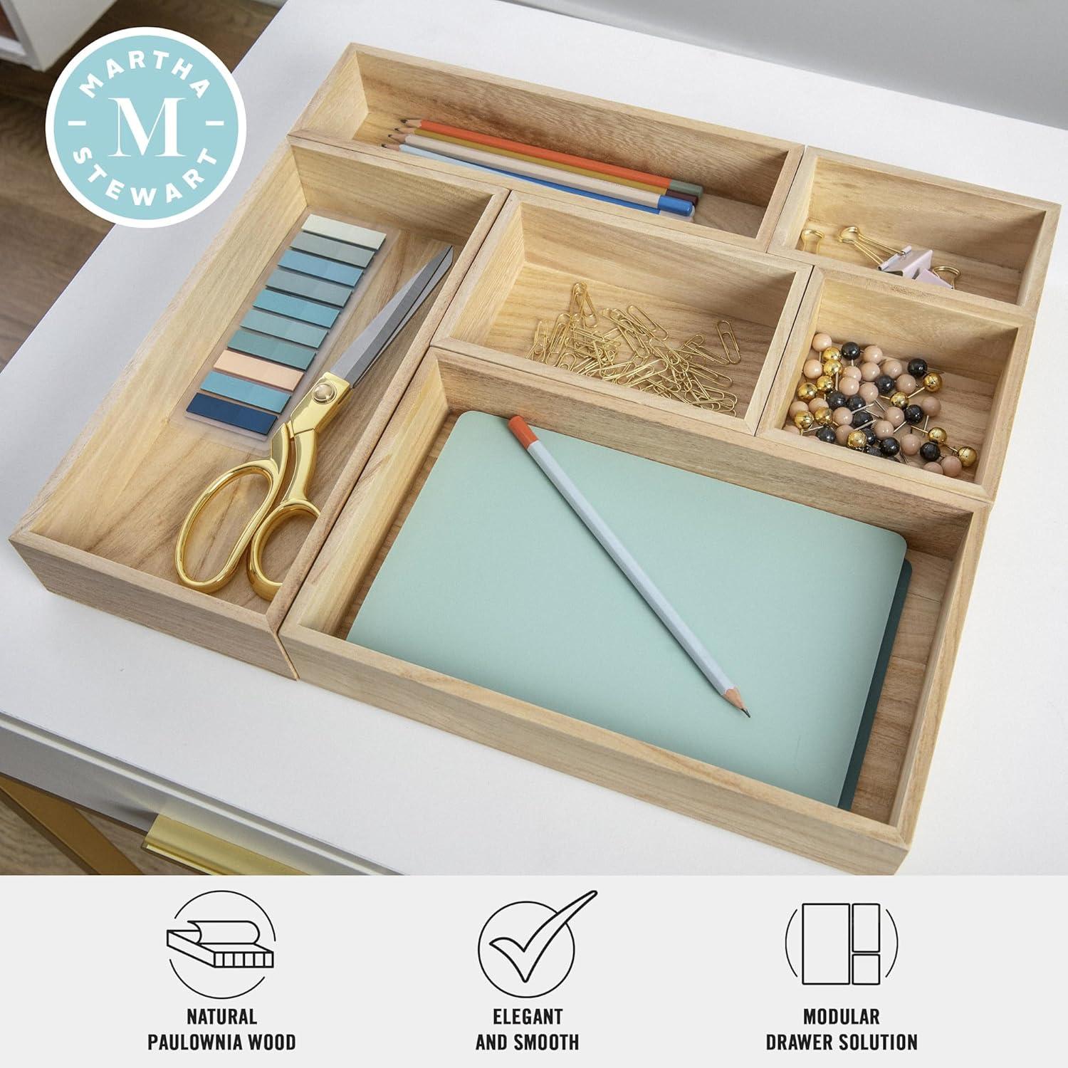 Martha Stewart Thomas Martha Stewart Wooden Office Desktop Organizer