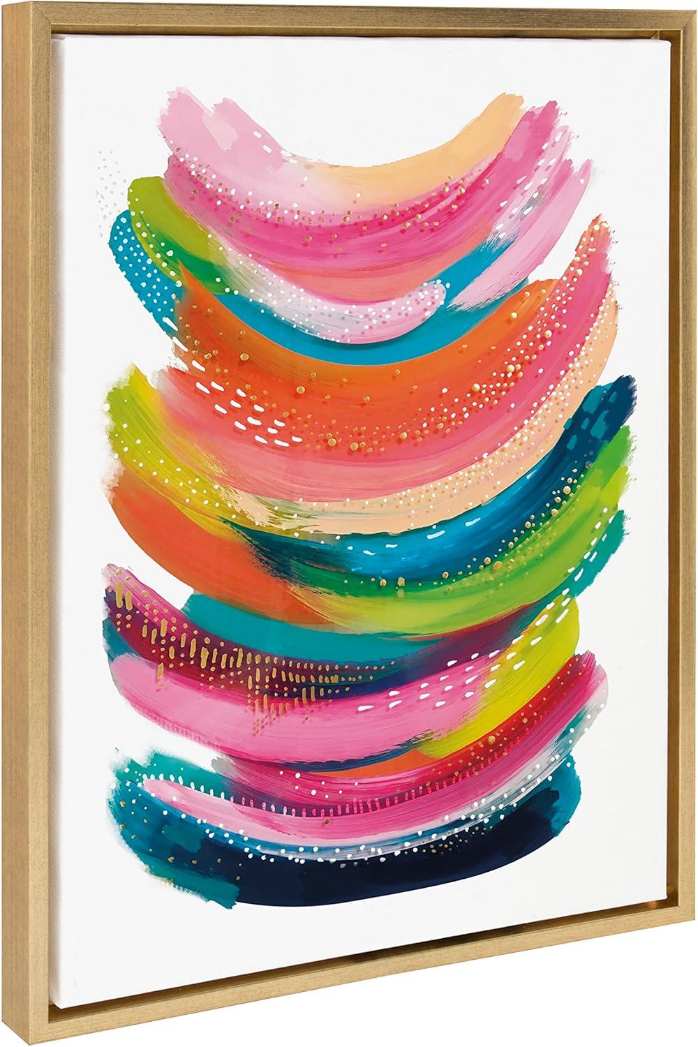 Kate and Laurel Sylvie Bright Abstract Framed Canvas by Jessi Raulet of Ettavee