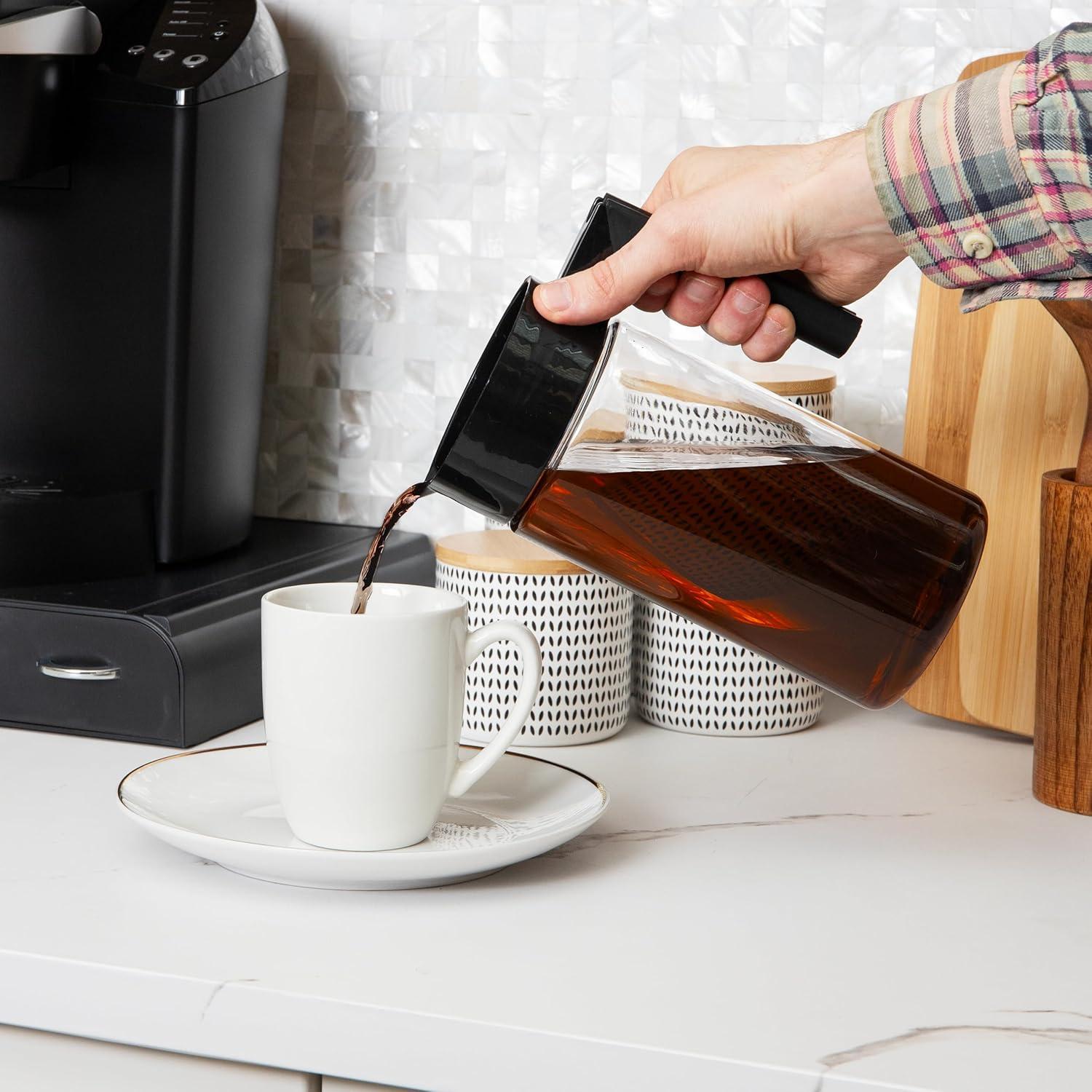 Cold Brew Coffee Maker, Heat-Resistant Handle, 1.3 Liter, Plastic, Clear