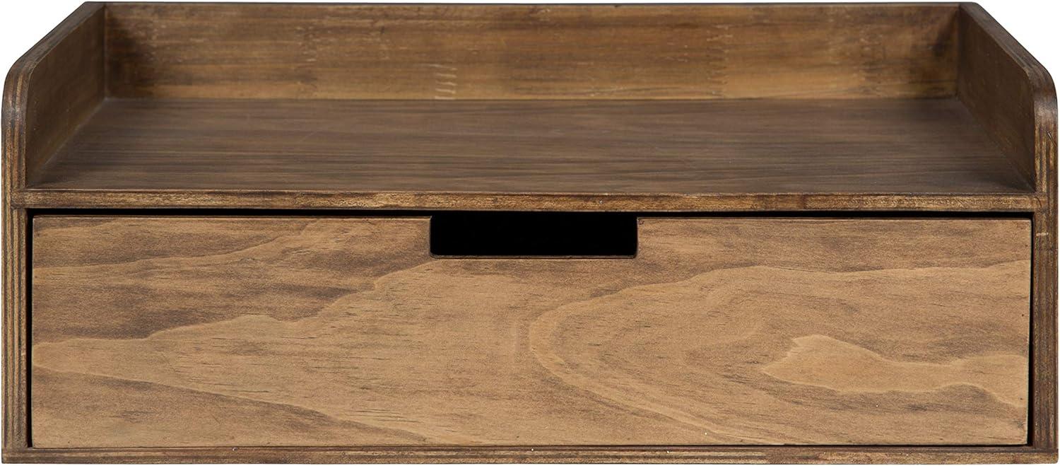 18" x 12" x 6.5" Kitt Floating Shelf Side Table with Drawer - Kate & Laurel All Things Decor: Wall Mounted Storage