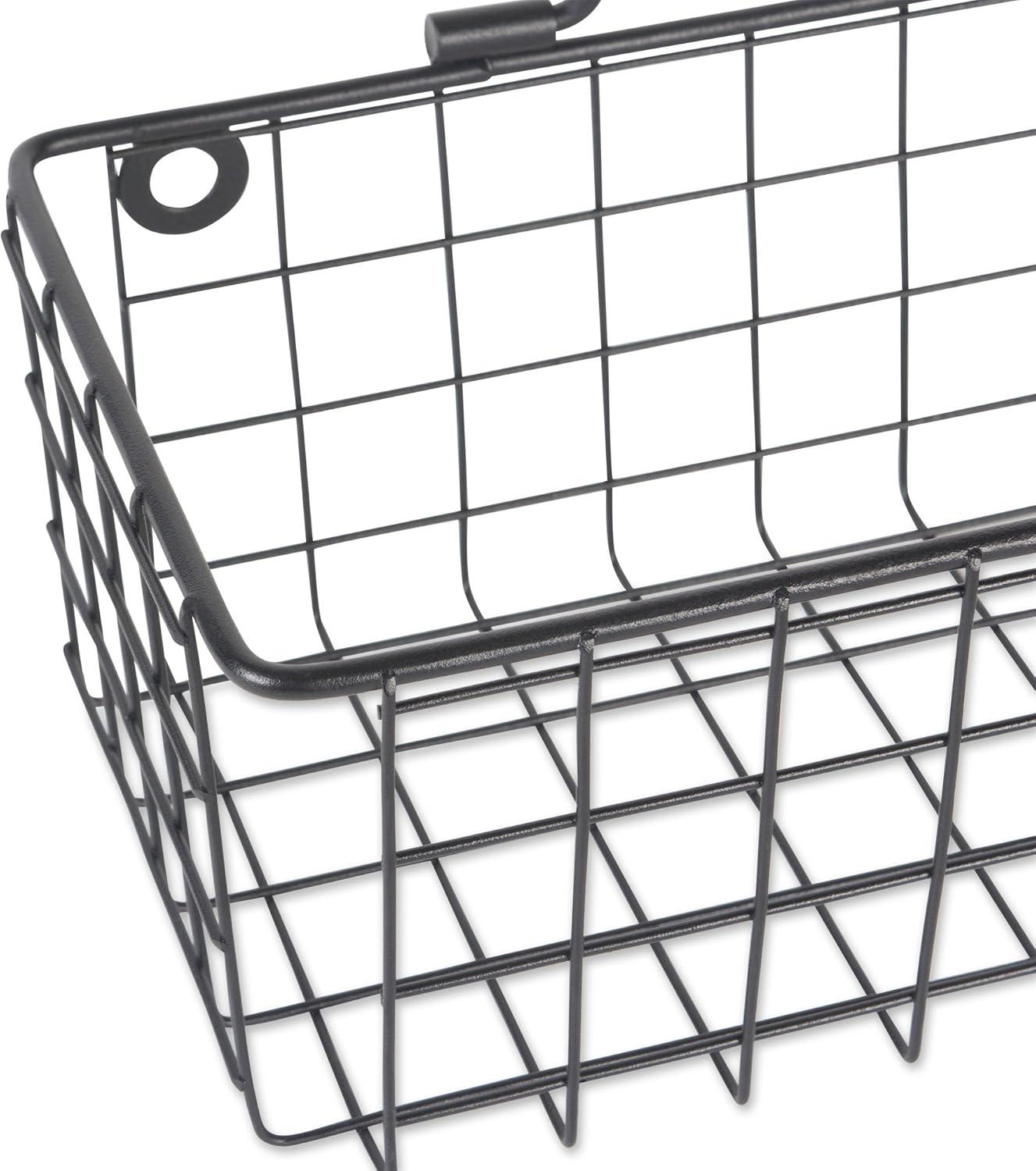 Medium Black Wire Wall Basket Set of 2