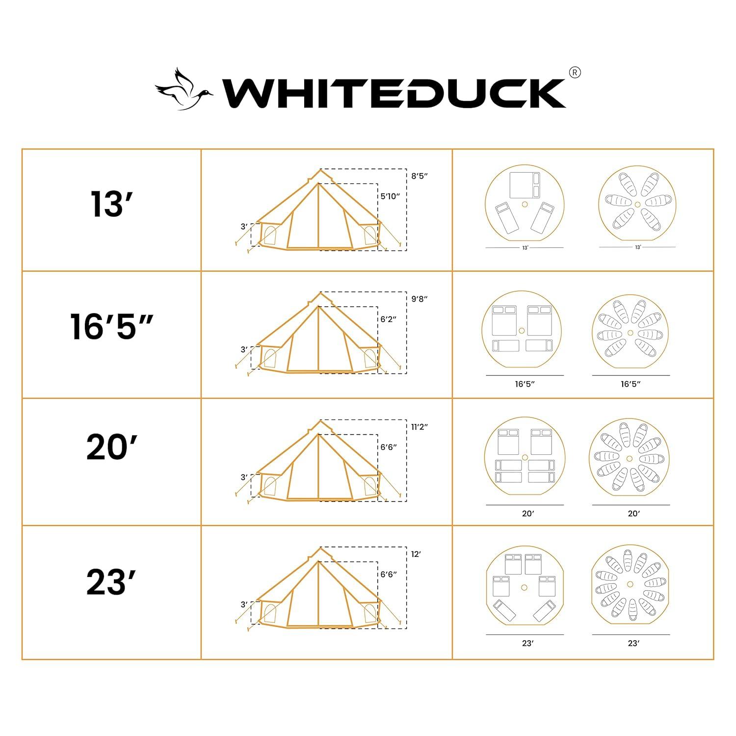 White Duck Outdoors 13ft Avalon Bell Tent (Fire & Water Repellent)