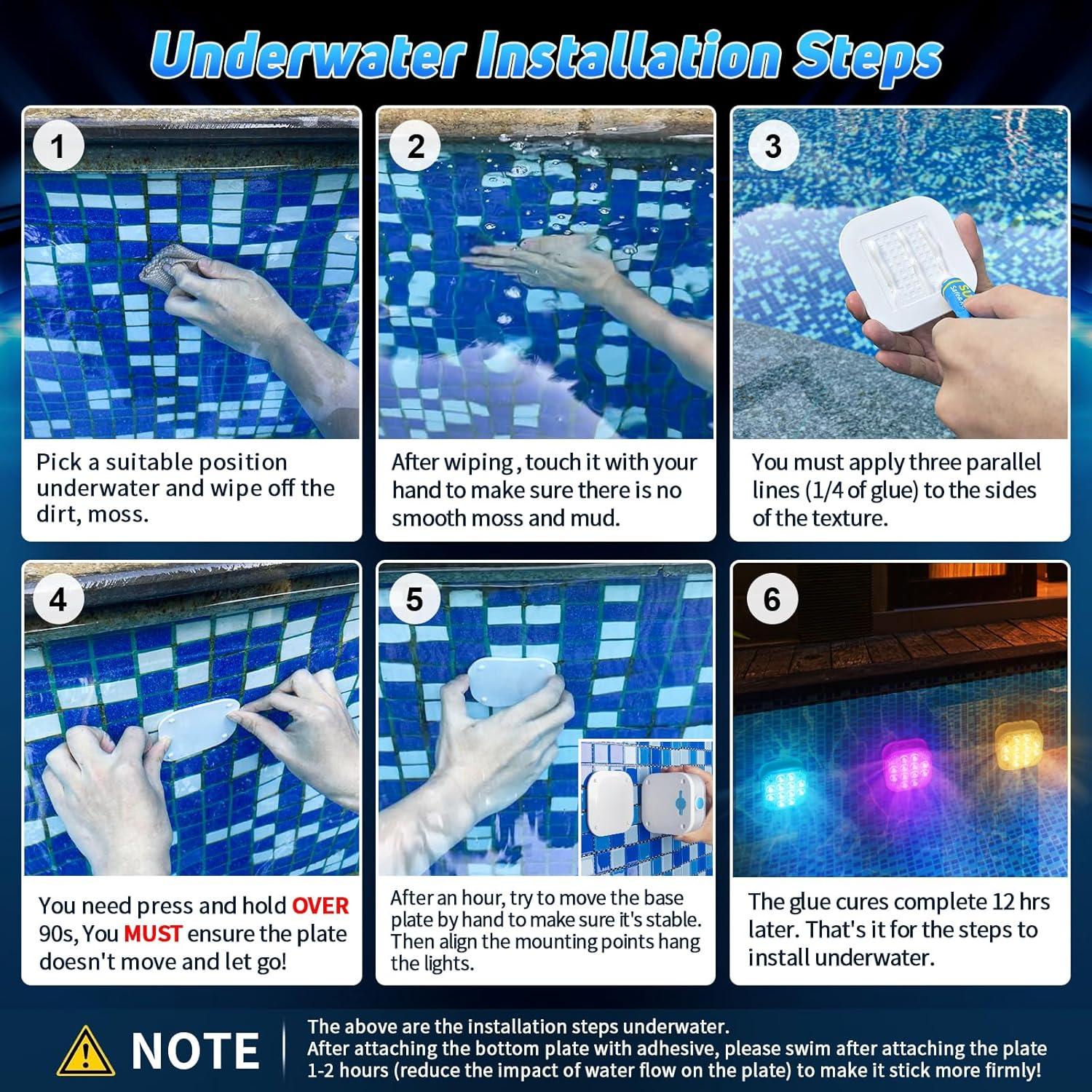Pool Lights for Above Ground Pools Waterproof with Remote, Underwater Rechargeable 2600mAh Battery Magnetic 16 Color Changing Floating Submersible Pool Light for Inground Pool LED Lights Party Decor