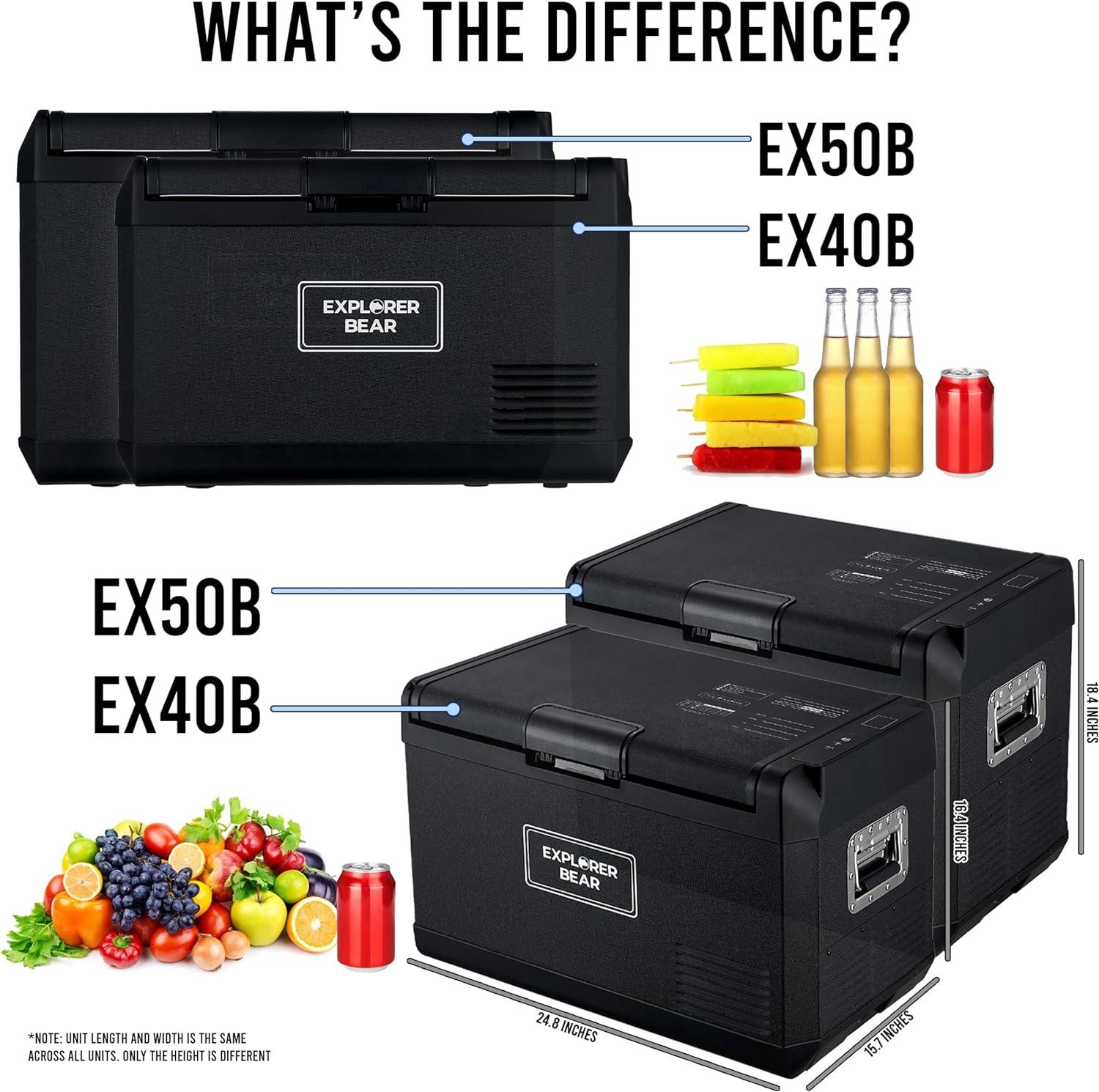 Explorer Bear 40L Black Metal Electric Cooler