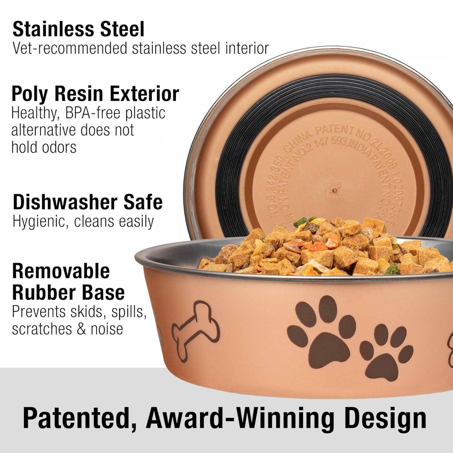 Loving Pets Bella Bowl Small Champagne, 1.0 CT