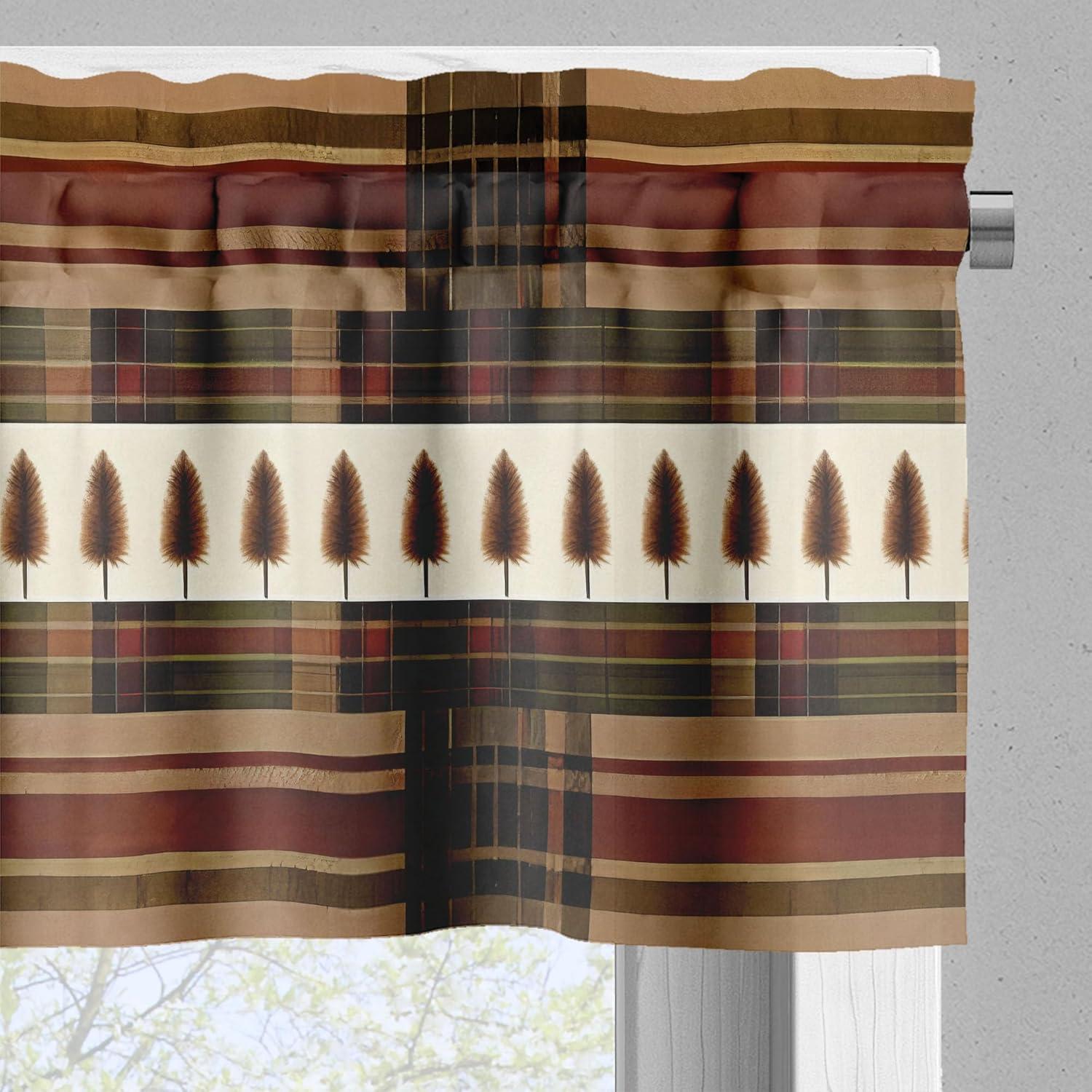 Floral Tailored 55'' W Kitchen Curtain