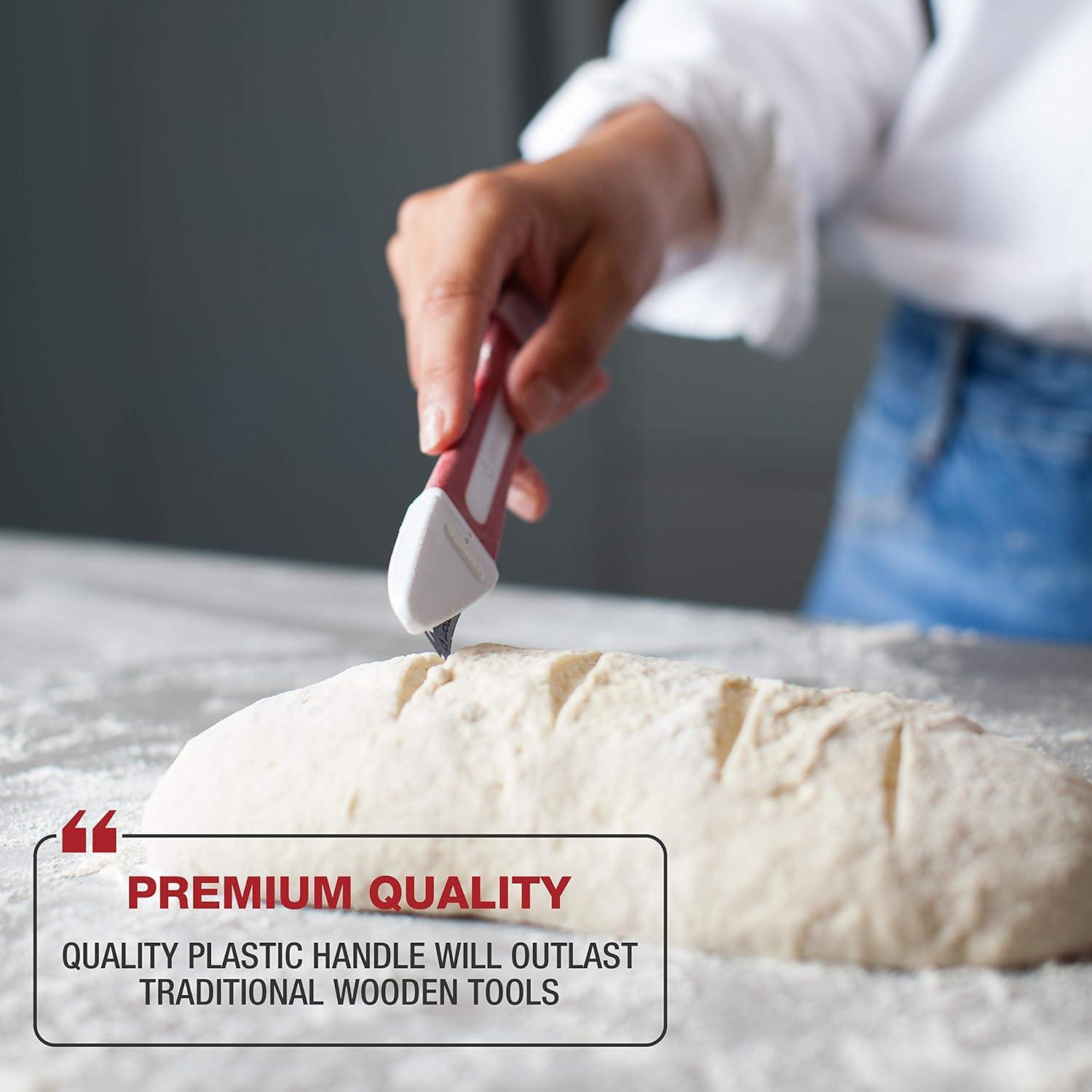 Bread Lame - Bread Scoring Tool - Set of 10 Stainless Steel Blades - Bakers Dough Scorer - Best Sourdough Bread Baking Supplies