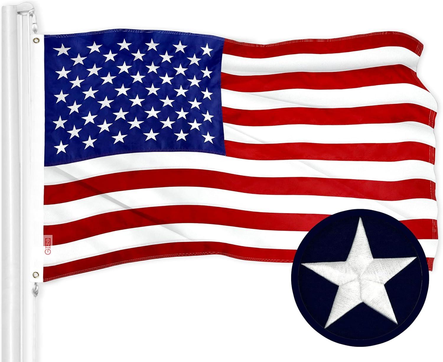 g128 - american usa us flag 4x6 ft embroidered stars sewn stripes brass grommets