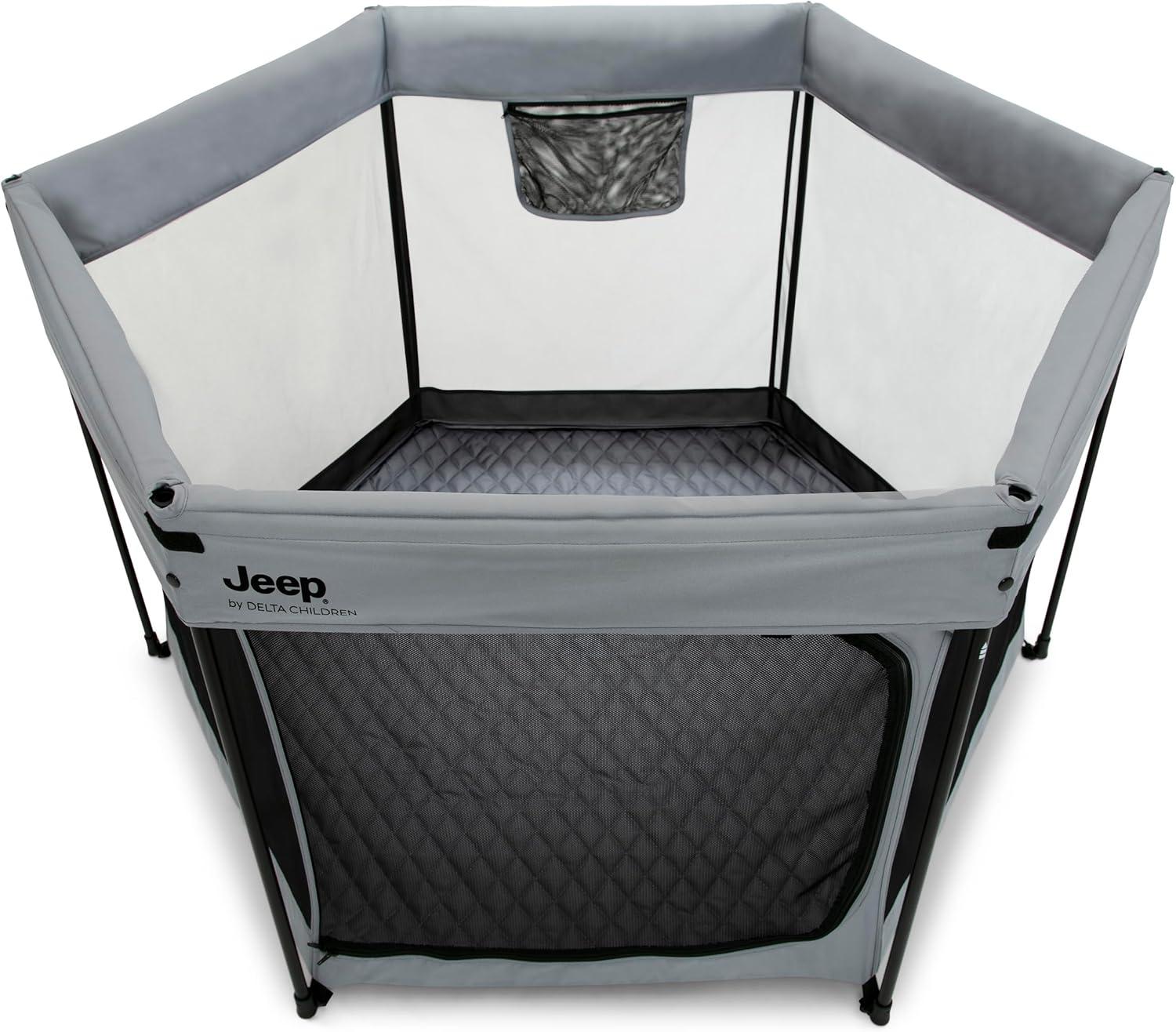 Jeep Hexagon Pop Up Playard with Removable Canopy