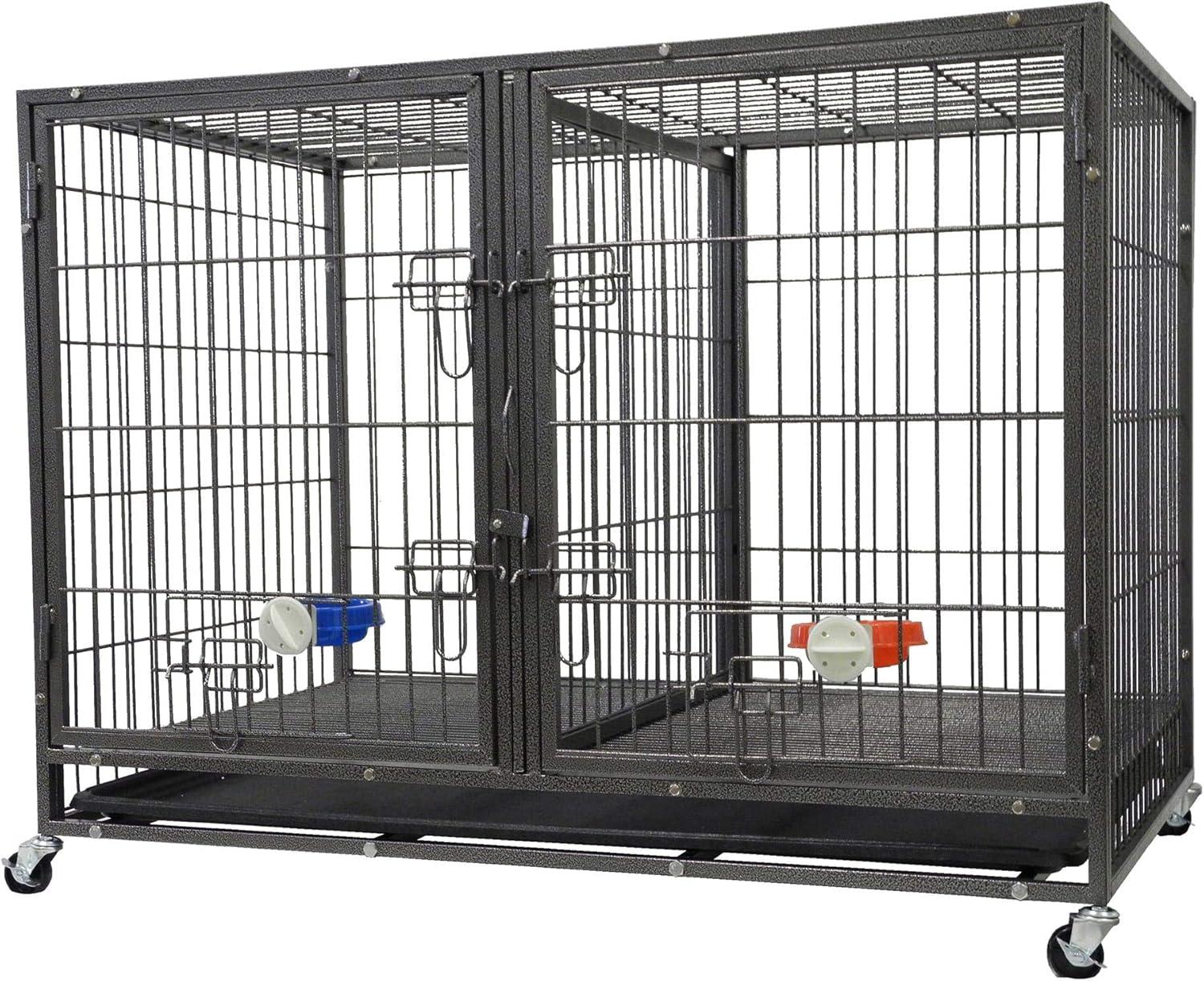 Go Pet Club Metal Collapsible Pet Crate with 3 Doors