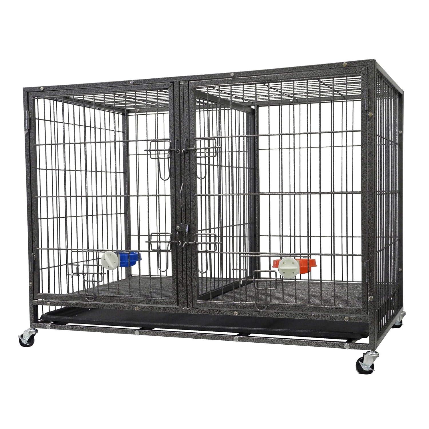 Go Pet Club Metal Collapsible Pet Crate with 3 Doors
