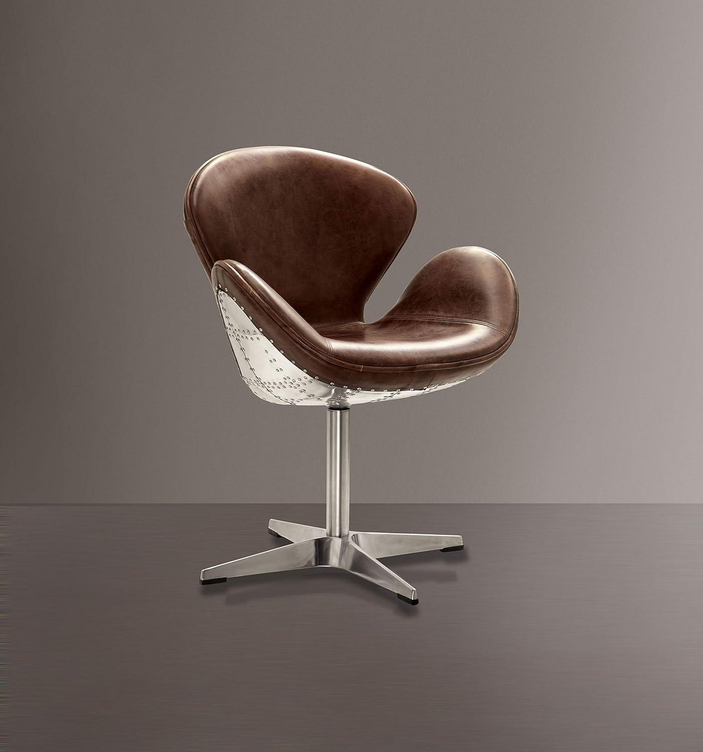 Lamaya Retro Brown TGL & Aluminum Task Chair