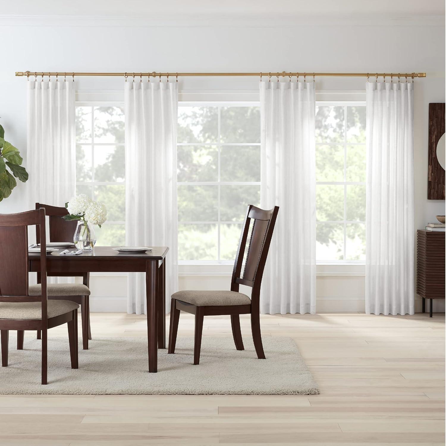 Mode Premium Collection 1 1/8 in Diameter Curtain Rod, Cylinder Finials and Steel Wall Mounted Adjustable Rod