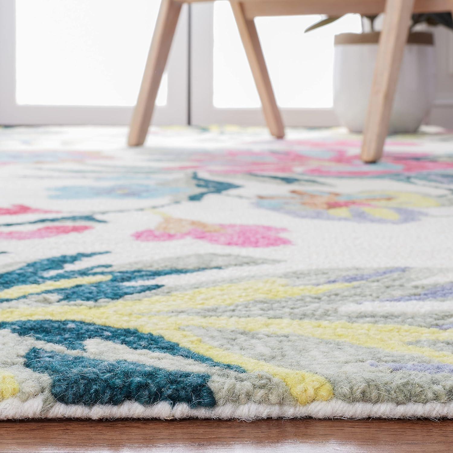 Jardin JAR151 Hand Tufted Area Rug - Ivory/Pink - 6'x6' - Safavieh