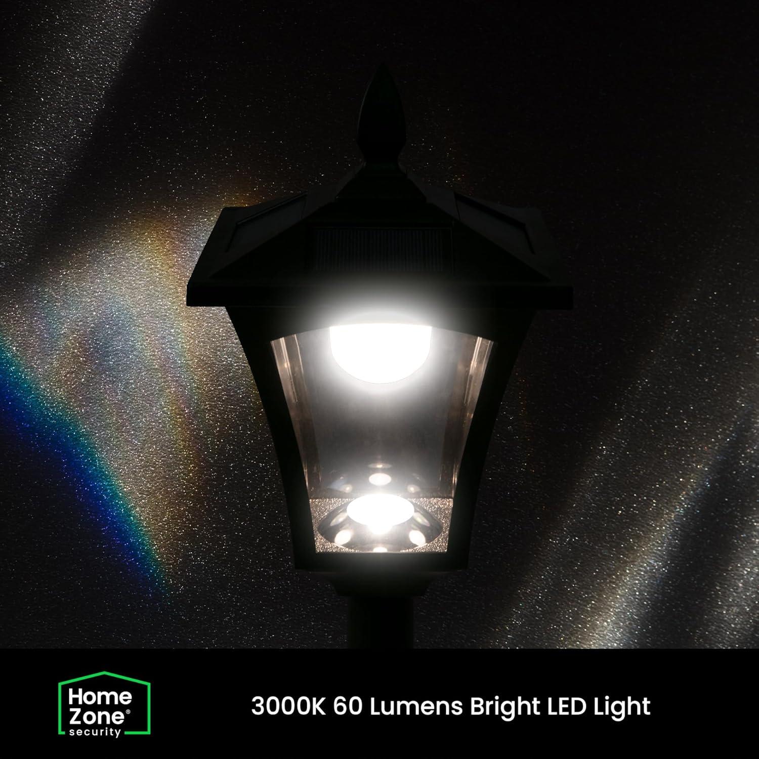 Home Zone Solar Lamp Post Light - 65" Tall, for Outdoor/Garden/Yard Decoration and Lighting