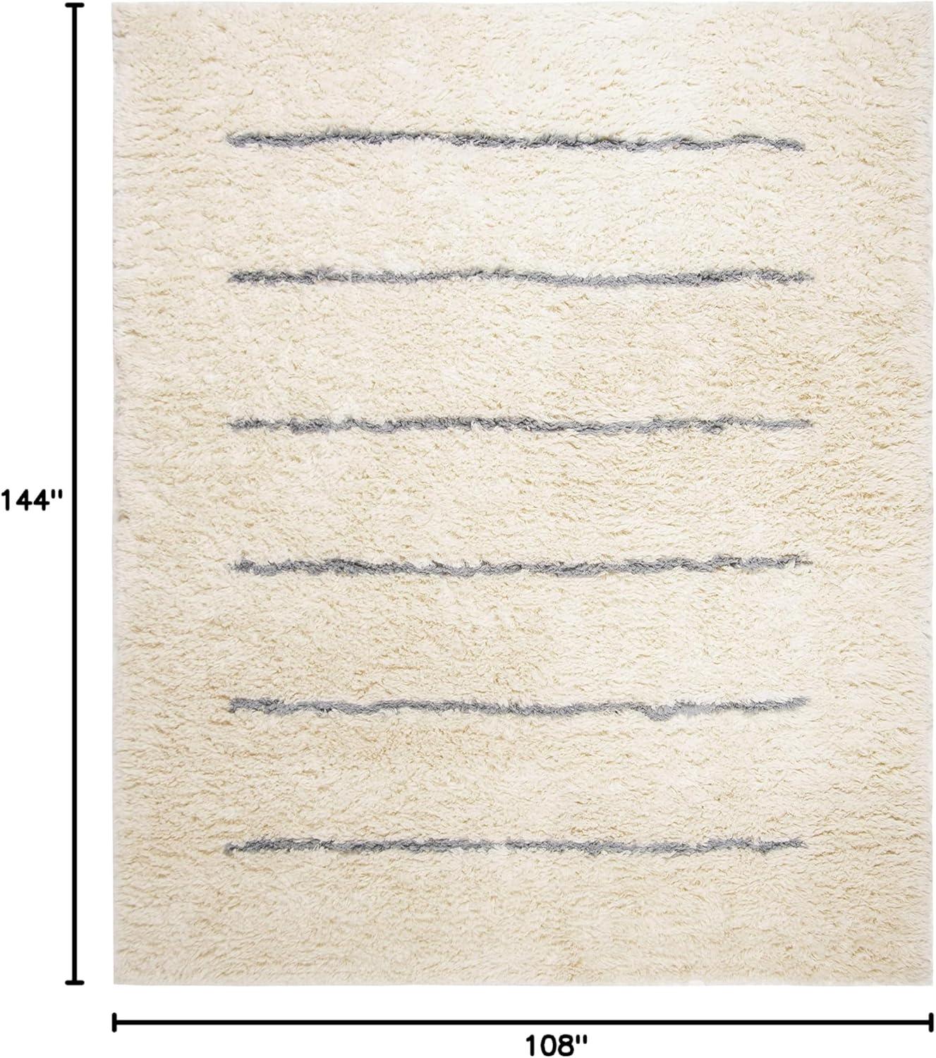 SAFAVIEH Kenya Siomha Striped Area Rug, Ivory/Black, 3' x 5'