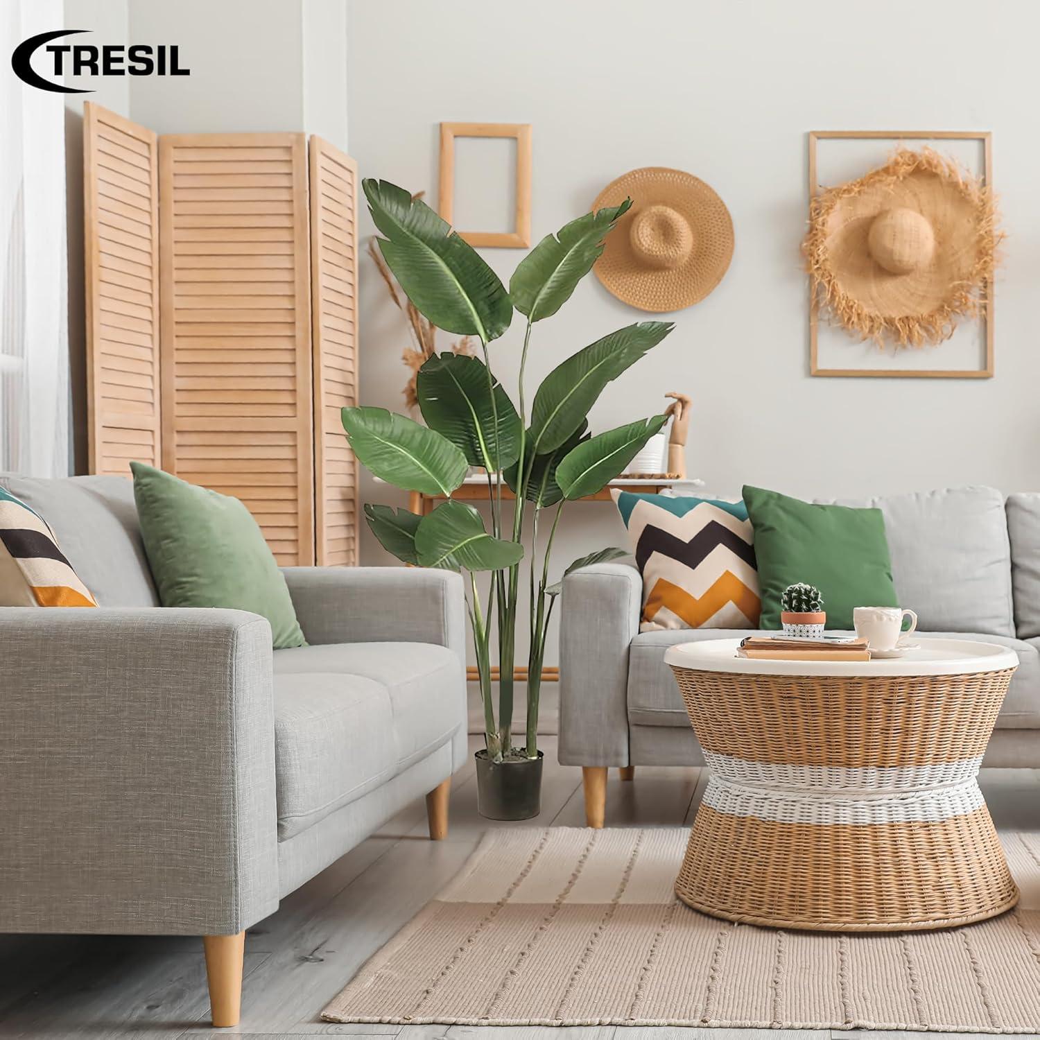 Bagari One 5 Foot Artificial Silk Bird of Paradise Palm Tree Potted Plant