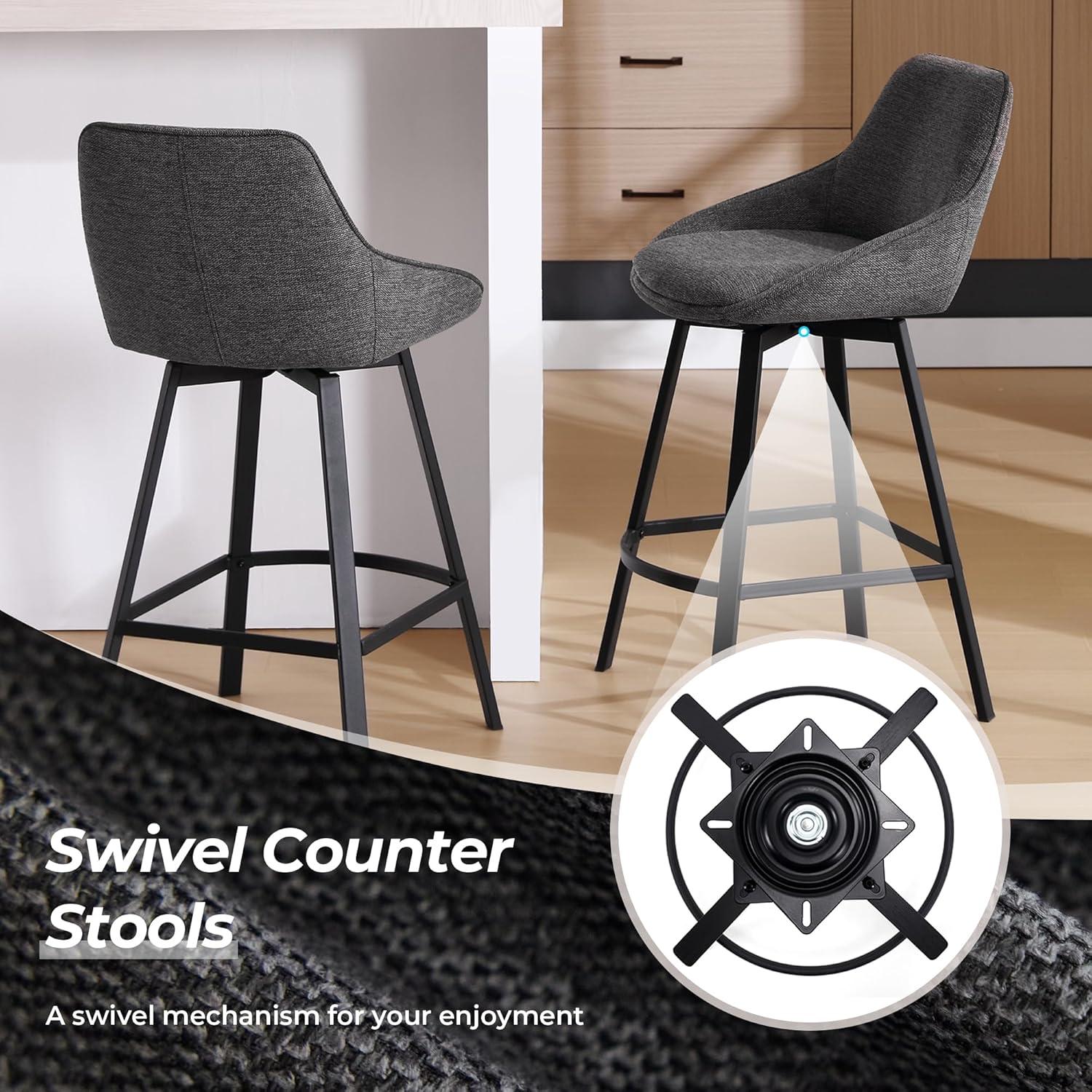 Corrigan Studio® Absalom Swivel 25.6'' Counter Stool (Set of 2)