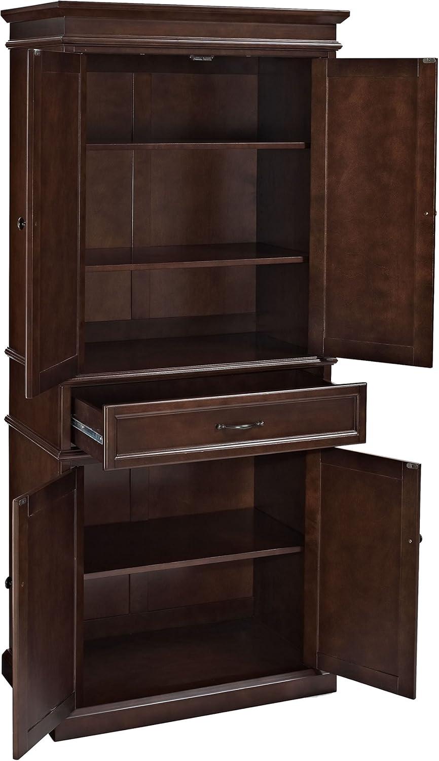 Parsons Pantry Storage Wood/Mahogany - Crosley: Adjustable Shelving, Drawer, Traditional Style