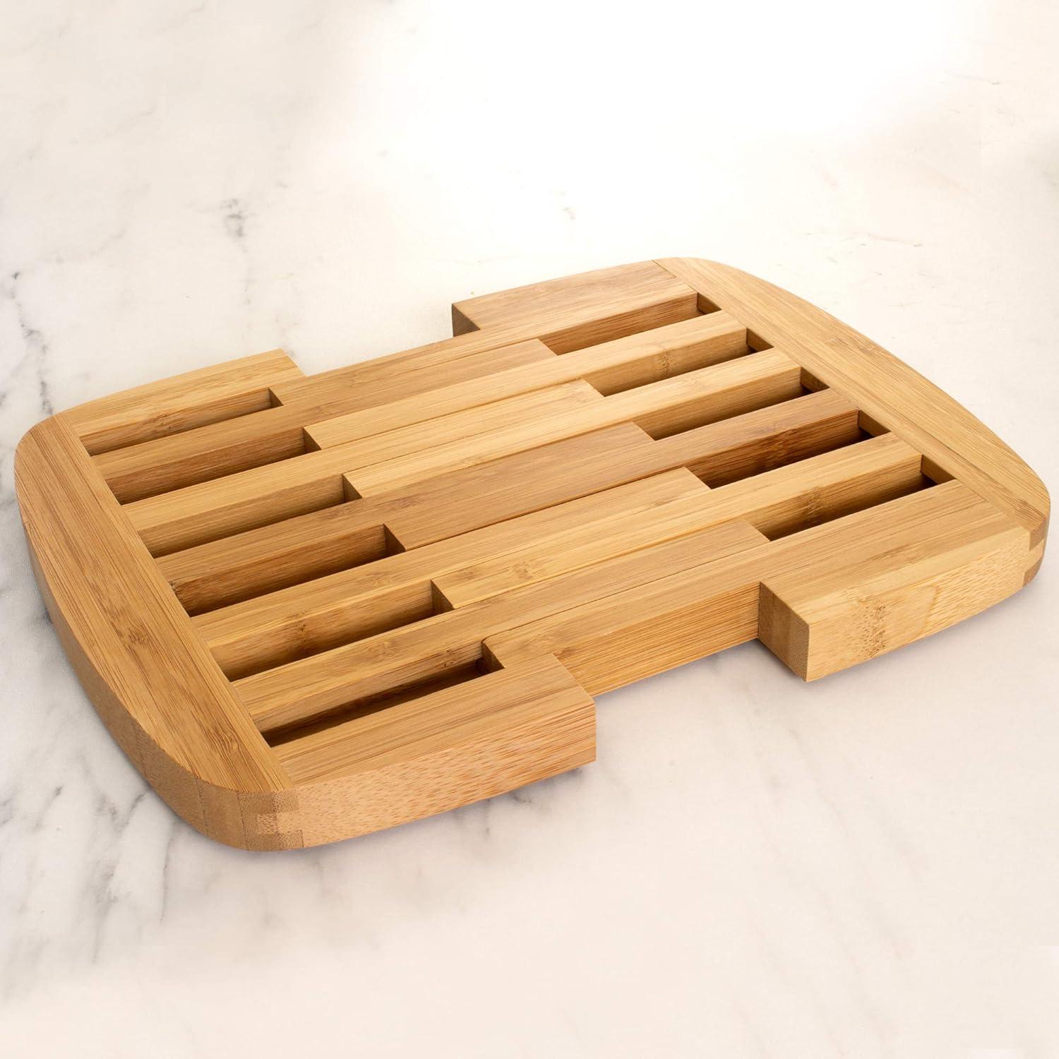 Expandable Natural Bamboo Trivet for Hot Dishes