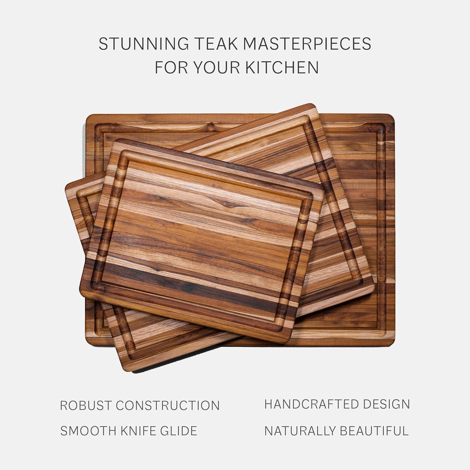 Teak Rectangular Cutting Board with Juice Groove