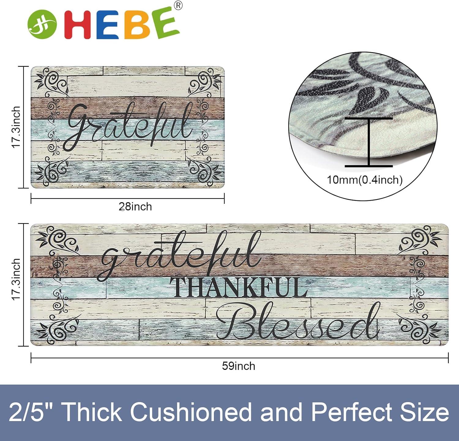 Rosalind Wheeler The Anti Fatigue Kitchen Mat Set of 2 Non Slip Cushioned Kitchen Mats for Floor Waterproof Farmhouse Kitchen Rugs and Mats Set Comfort Standing Desk Mat Carpet