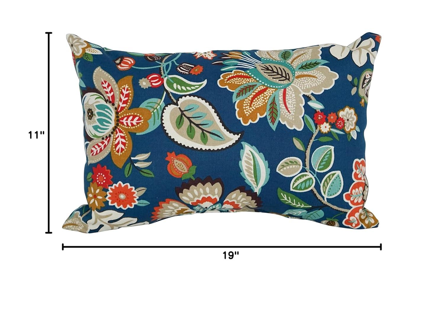 Blazing Needles 9911-S2-REO-64 12 x 20 in. Rectangular Spun Poly Throw Pillows, Telfair Peacock - Set of 2