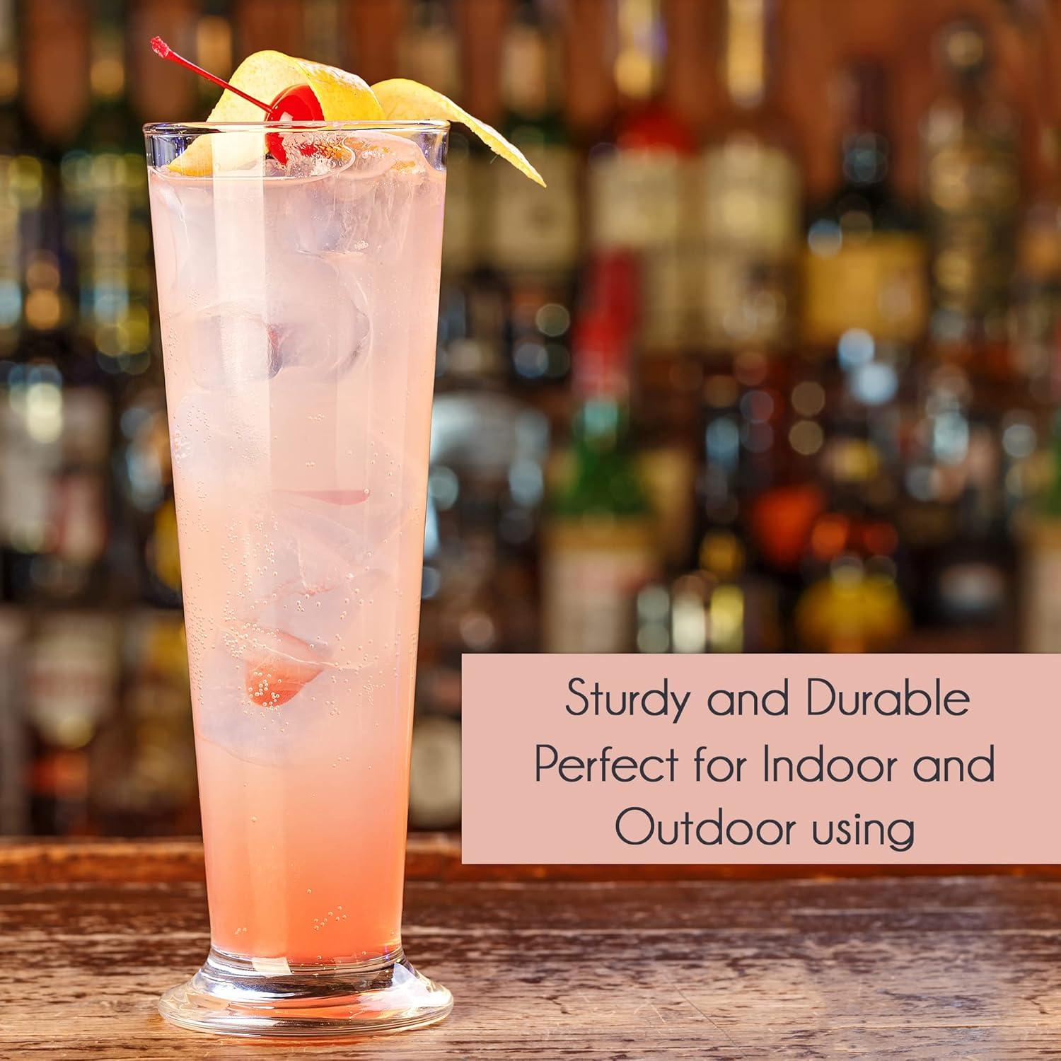 CRYSTALIA Beer Glasses Set, Tall Footed Pilsner Glass, Pint Beer Drinking Set, Lead-Free Brewery Tumblers, Craft Beer Tasting Glass, Classic Lager Stout Clear Glassware, IPA Glasses for Men, 4 PCs