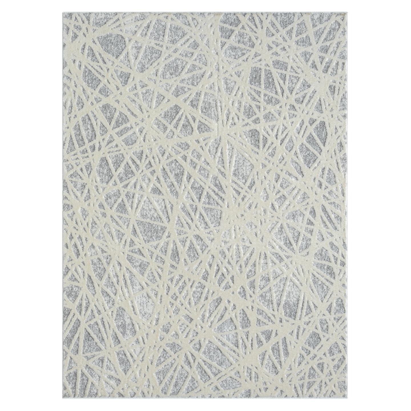 LUXE WEAVERS Geometric Abstract Lines Gray 4x5 Area Rug
