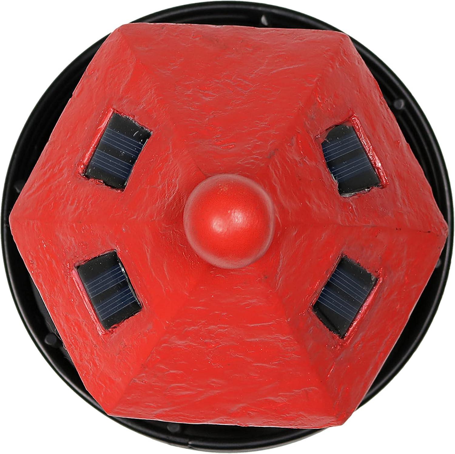 Longshore Tides Caudillo Striped Resin Solar Resin Outdoor LED Lighthouse Statue