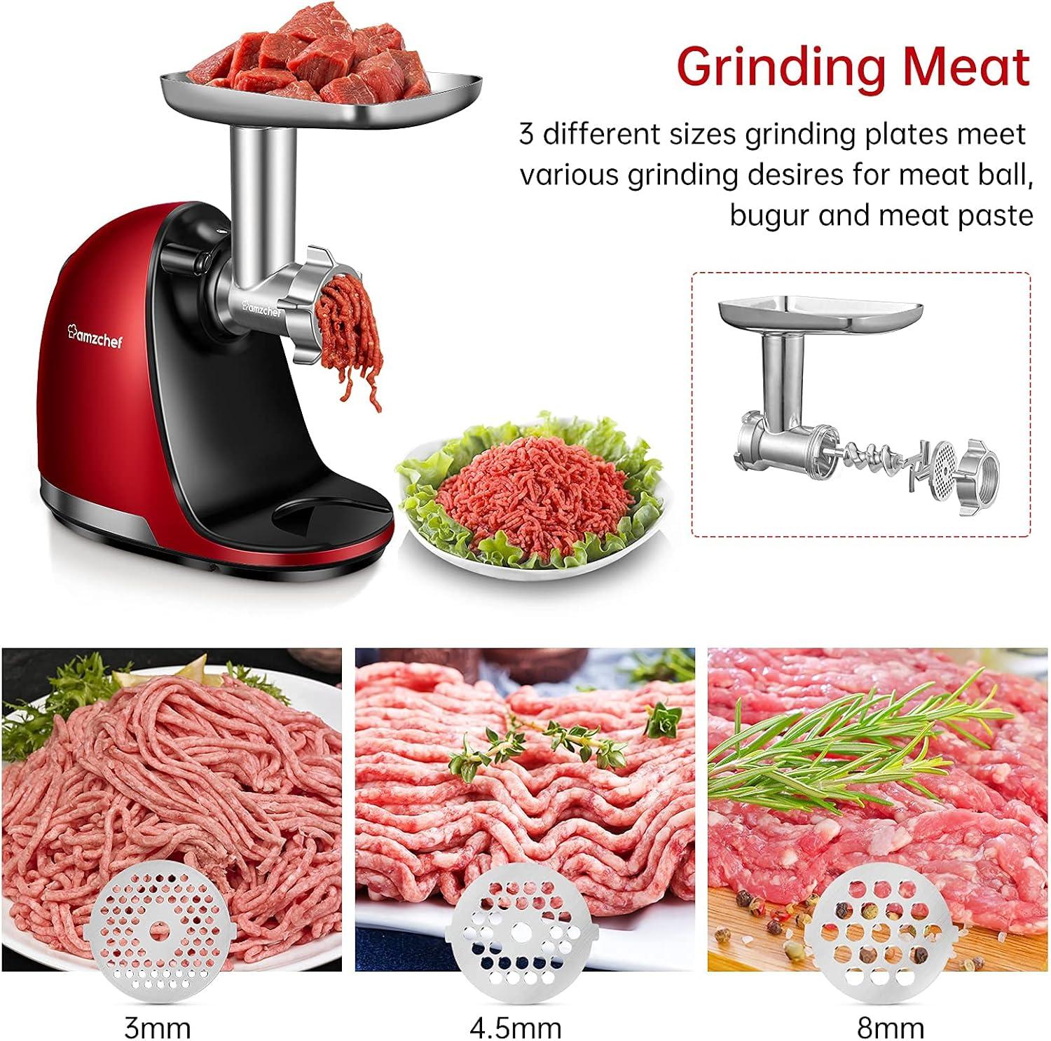 Slicer Shredder Attachments for AMZCHEF Slow Masticating Juicer ZM1501&GM3001 Rotary Cheese Grater Mandoline Vegetable Slicer for Fruit,Vegetables,Nuts with 3 Interchangeable Blades (Stainless Steel)