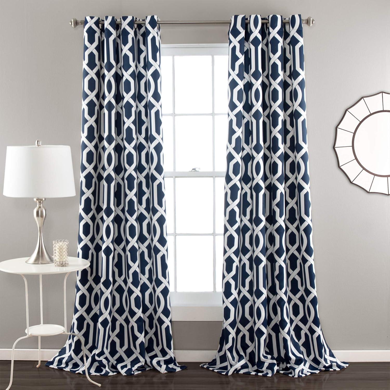 Lush Decor Trellis Polyester Room Darkening Curtain Pair (Set of 2)