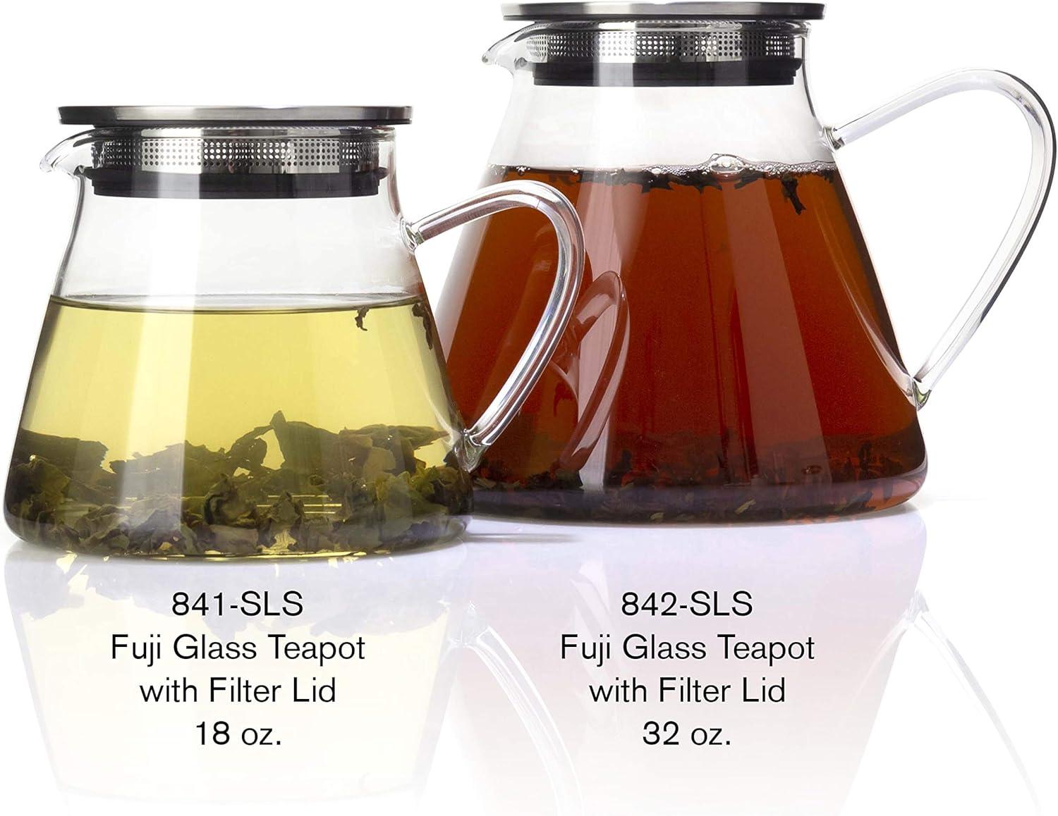 FORLIFE Fuji Glass Teapot with Filter Lid (32 ounces)