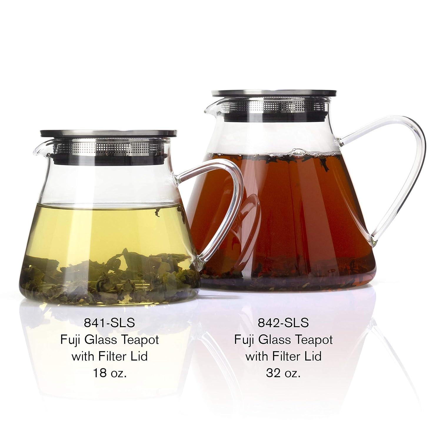 FORLIFE Fuji Glass Teapot with Filter Lid (32 ounces)