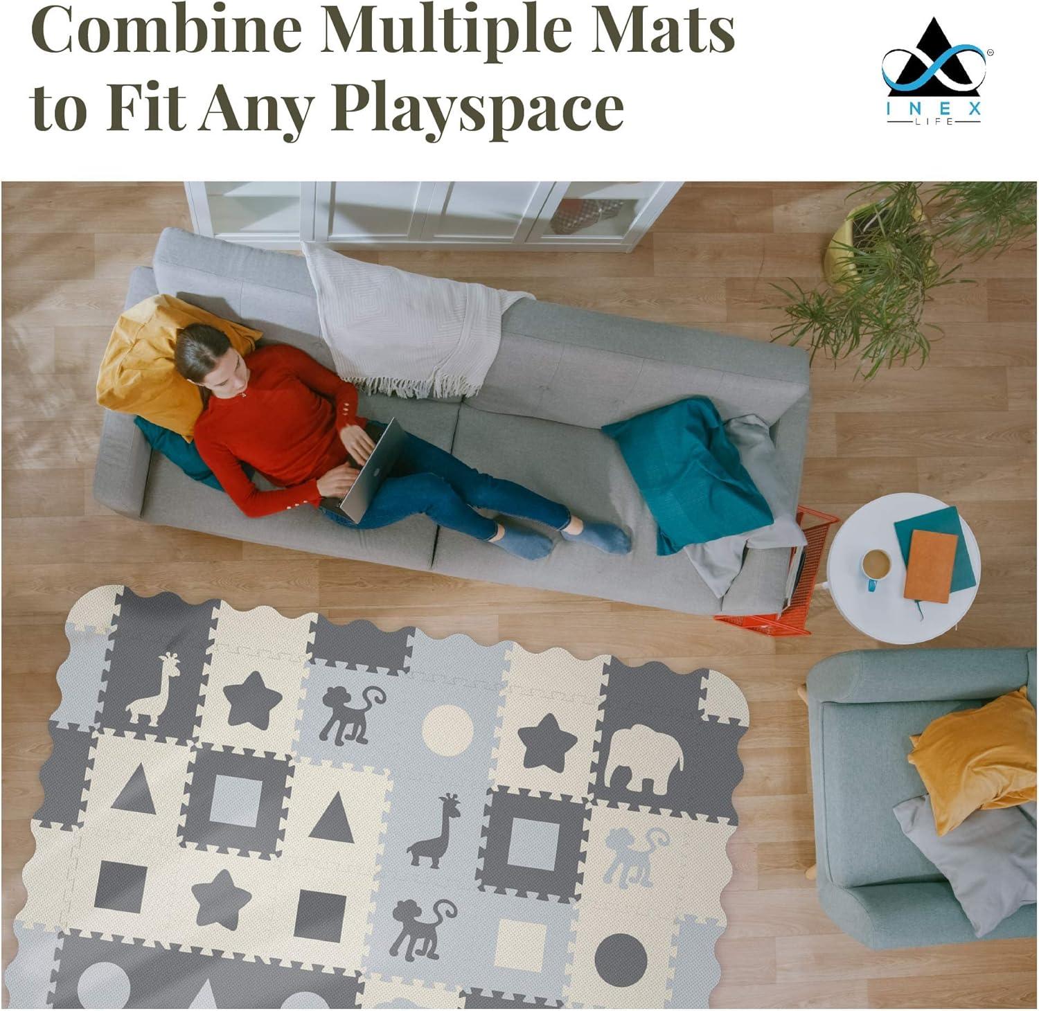 Soft Foam Baby Play Mat | Perfect Playmat for Tummy Time & Crawling - Extra Thick Padded Tiles Protect Infants & Toddlers from Hard Floors - With a Clean, Modern Design You&rsq