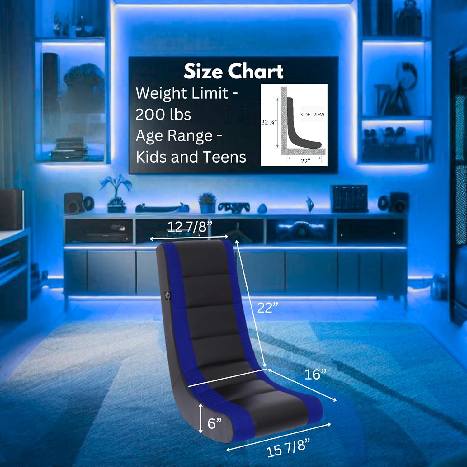 Video Rocker Gaming Chair Black/Blue - The Crew Furniture