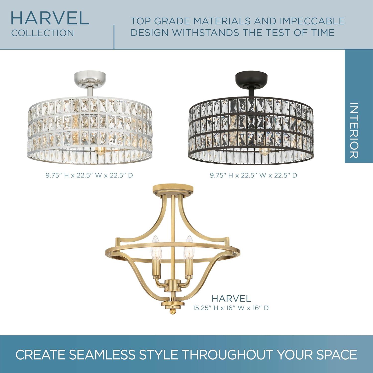 Quoizel Lighting Harvel 4 - Light Semi-Flush Mount in  Weathered Brass