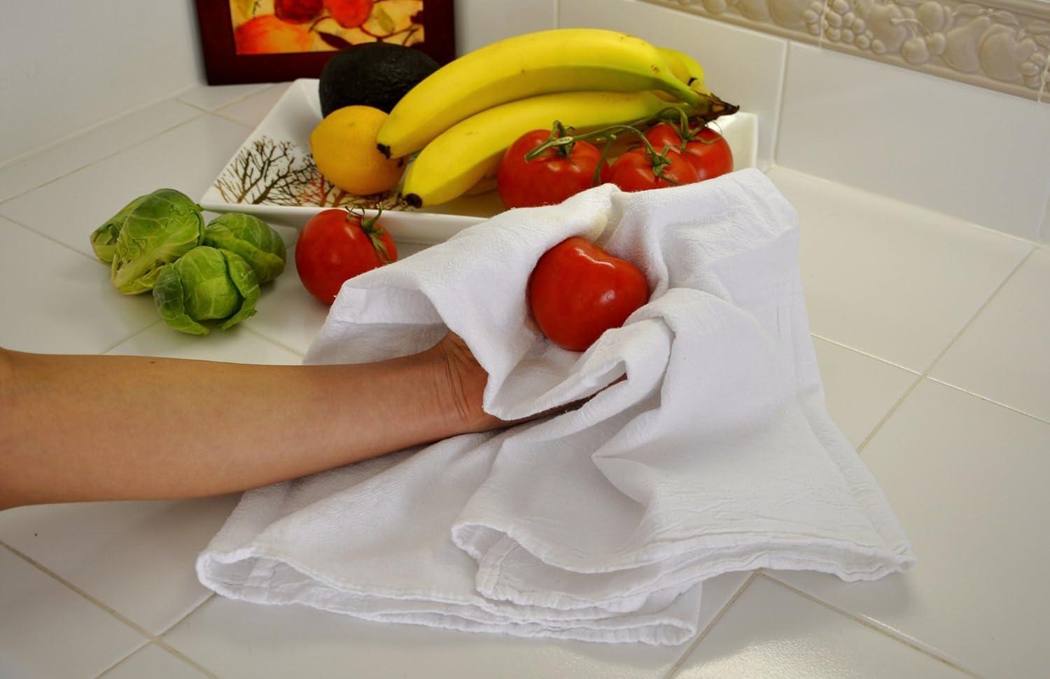 White Cotton Flour Sack Towels Set of 12