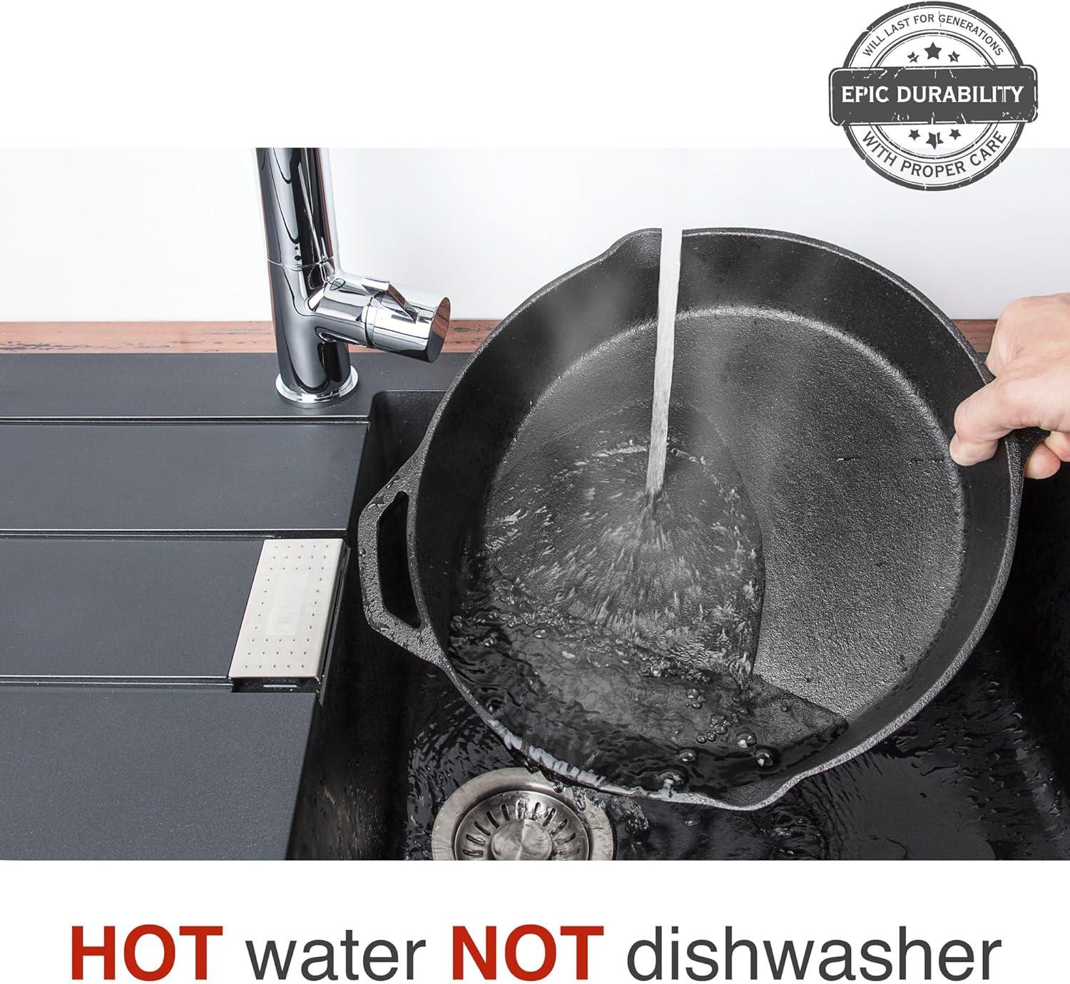 Fresh Australian Kitchen 12" Cast Iron Skillets Nonstick - Pre Seasoned Frying Pan Cookware Pan for Cooking