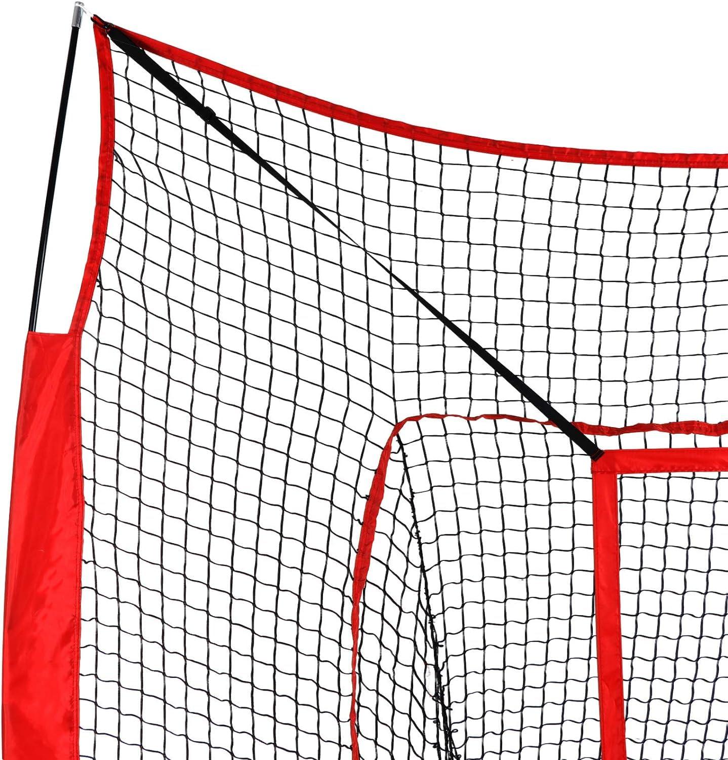 Zeny 7' x 7' Baseball Softball Practice Net Hitting Pitching Training Net w/Strike Zone,Bow Frame & Carry Bag
