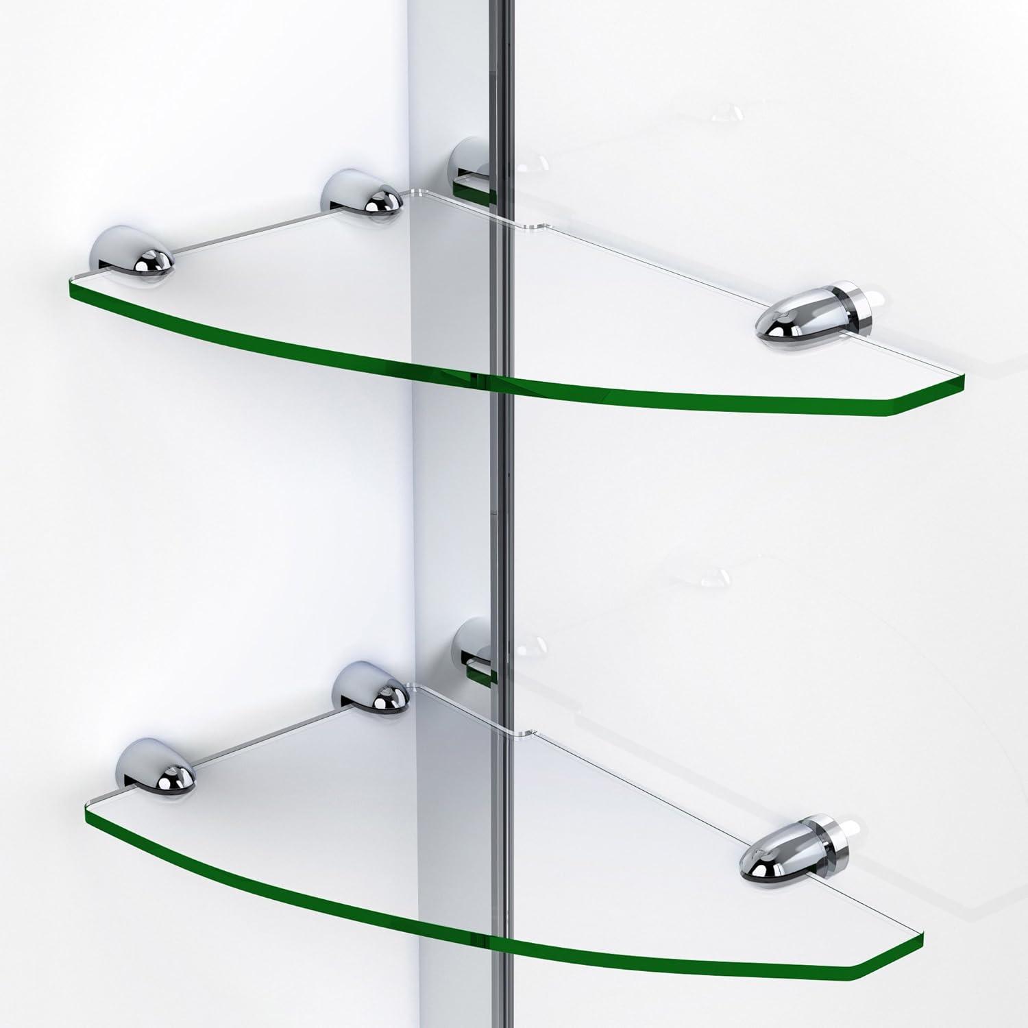 Unidoor 46" W x 72" H Hinged Frameless Shower Door with Clearmax™ Technology