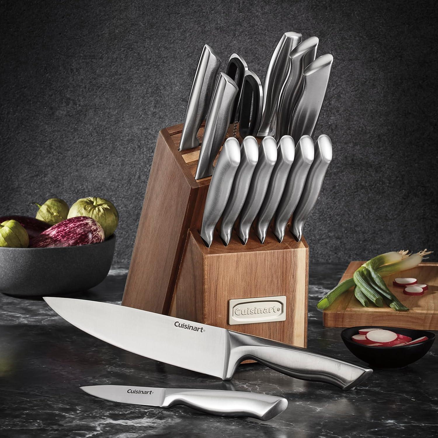 Cuisinart Cuisinart Elite Series 15 Piece Stainless Steel Block Set with Acacia Block (Set of 15)