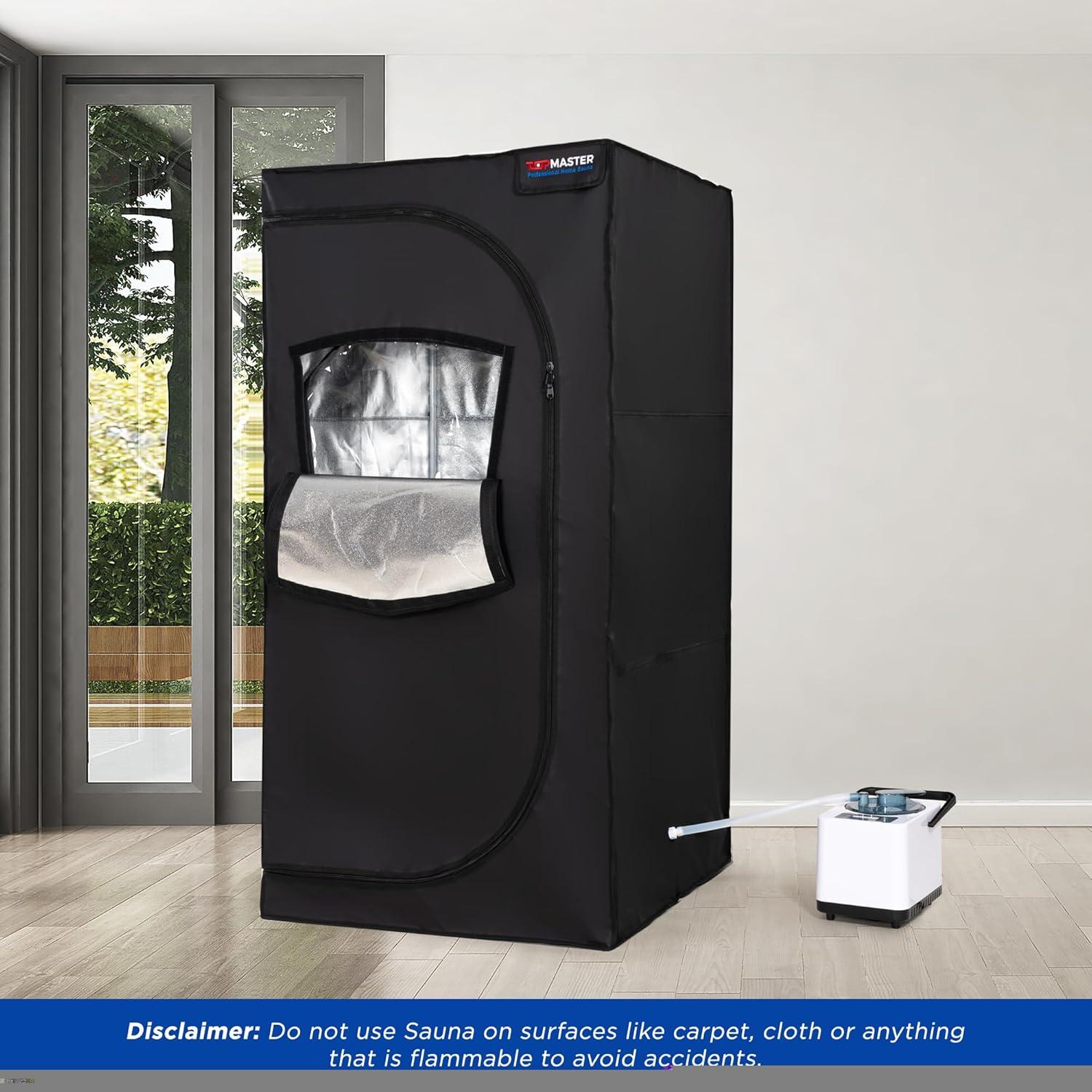 Portable Sauna Steam Tent, Full Size Home Personal Sauna Box Steam Room, Large 3 Liter 1000W Generator, Folding Chair, 9 Levels,