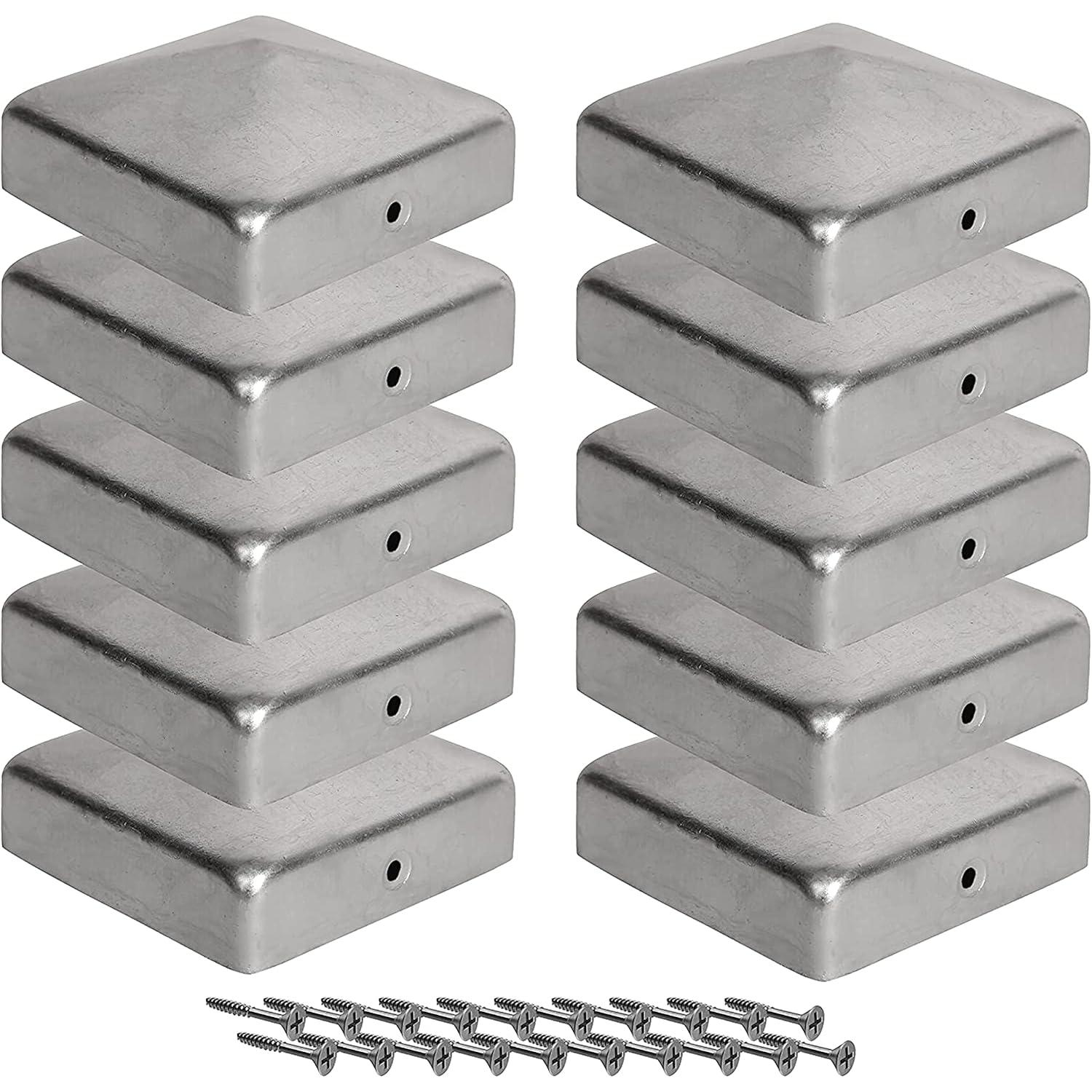 VIIRKUJA2.8x2.8 inches Galvanized Fence Post Caps, 10 Pieces