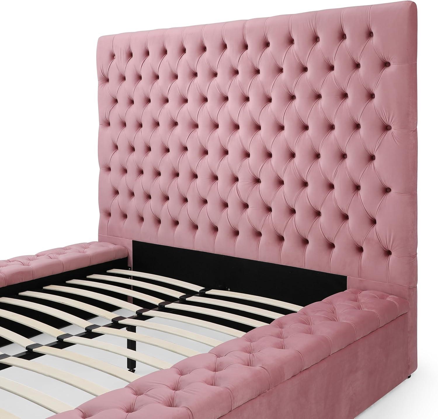 Aidelyn Upholstered Velvet Platform Bed