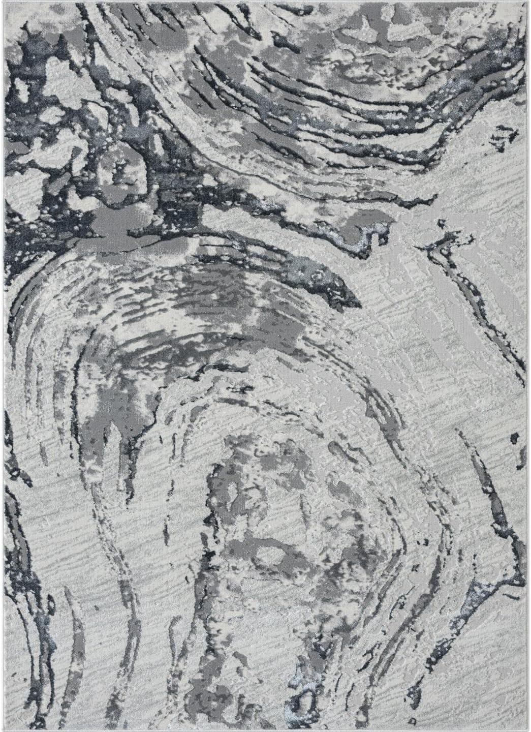 Luxe Weavers Marble Swirl Gray 5x7 Area Rug